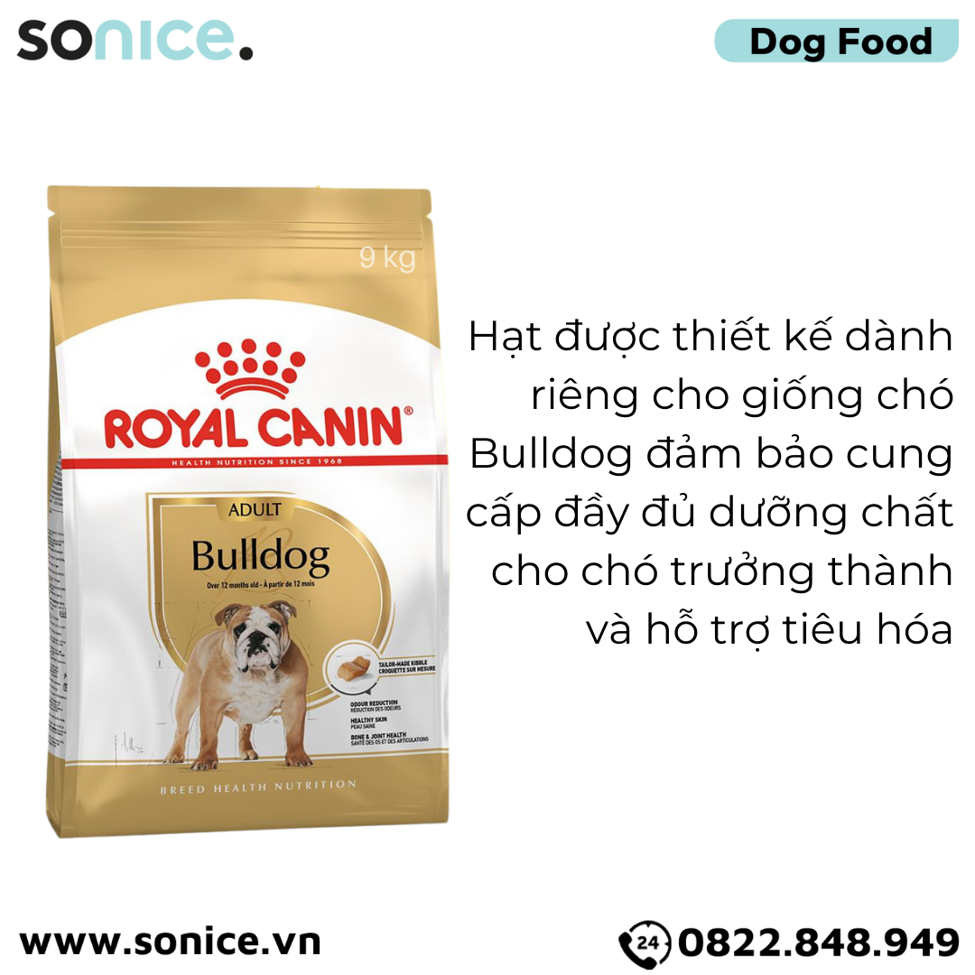 Thức ăn chó Royal Canin Bulldog Adult 9kg SONICE.