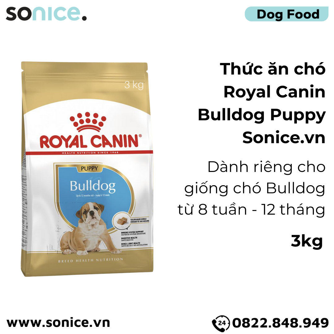 Thức ăn Chó Royal Canin Bulldog Puppy 3kg SONICE.