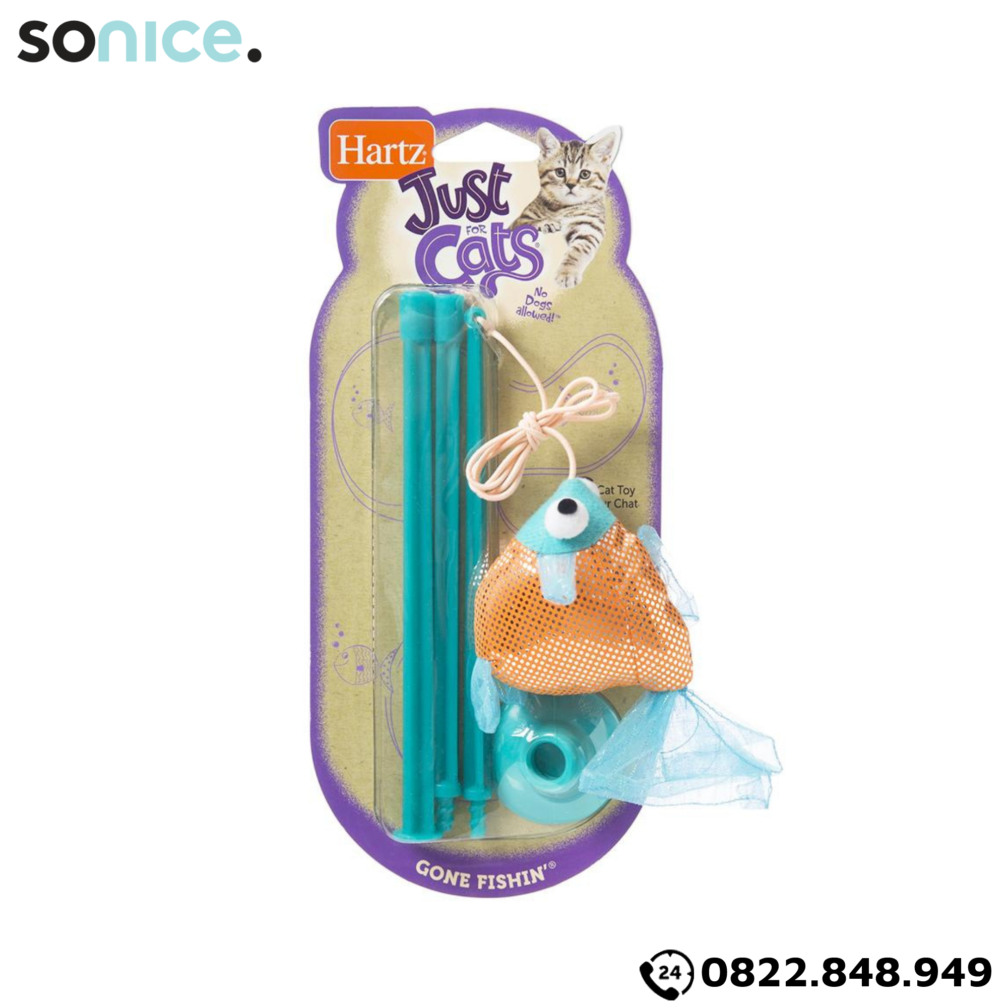 Đồ chơi cần câu Hartz Just for Cats Gone Fishin - Dành cho mèo, hỗ trợ vận động SONICE.