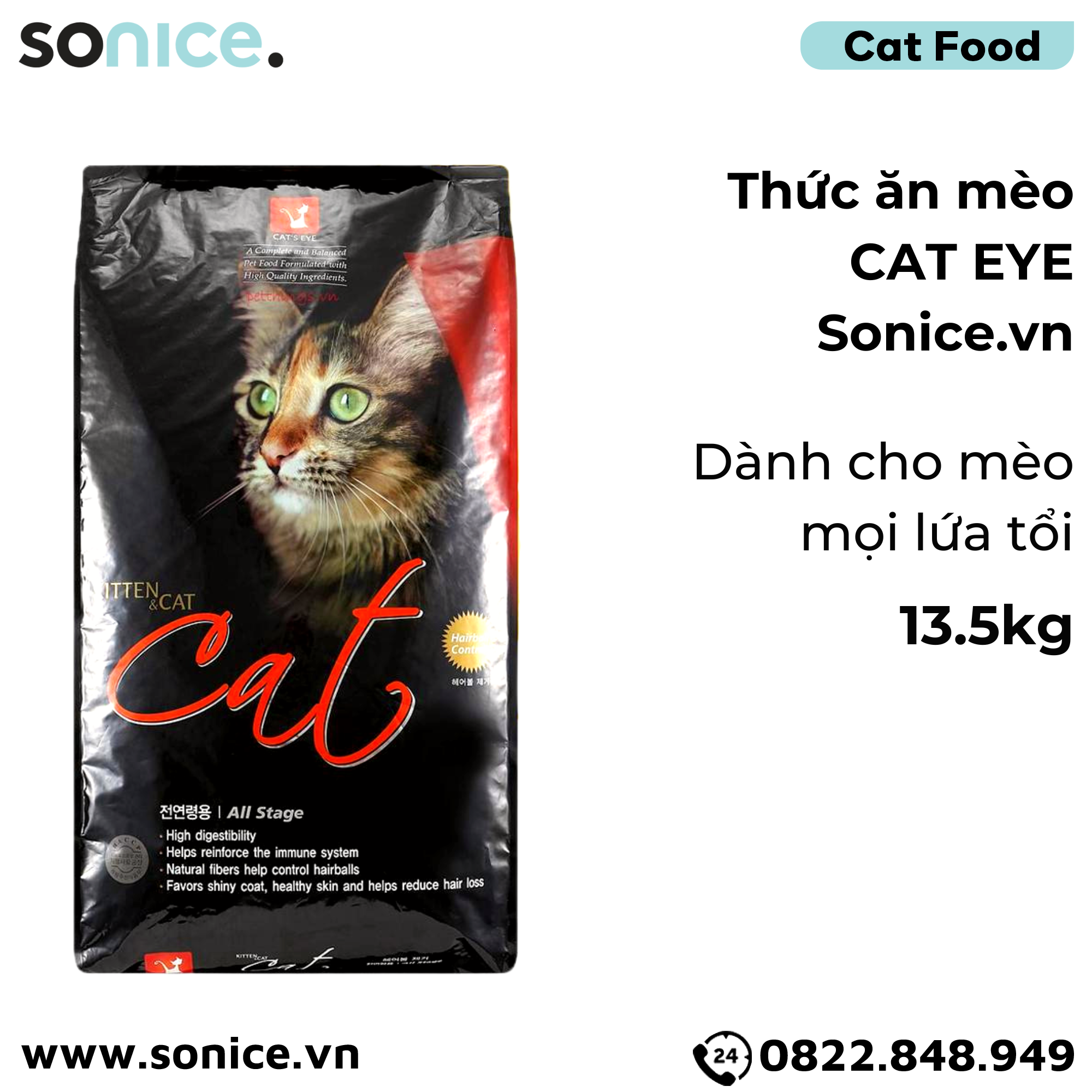 Thức ăn mèo CAT EYE - 13.5kg SONICE.