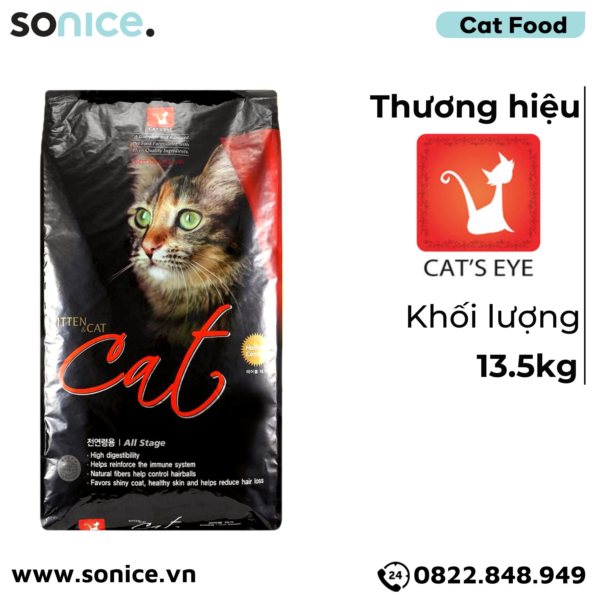 Thức ăn mèo CAT EYE - 13.5kg SONICE.
