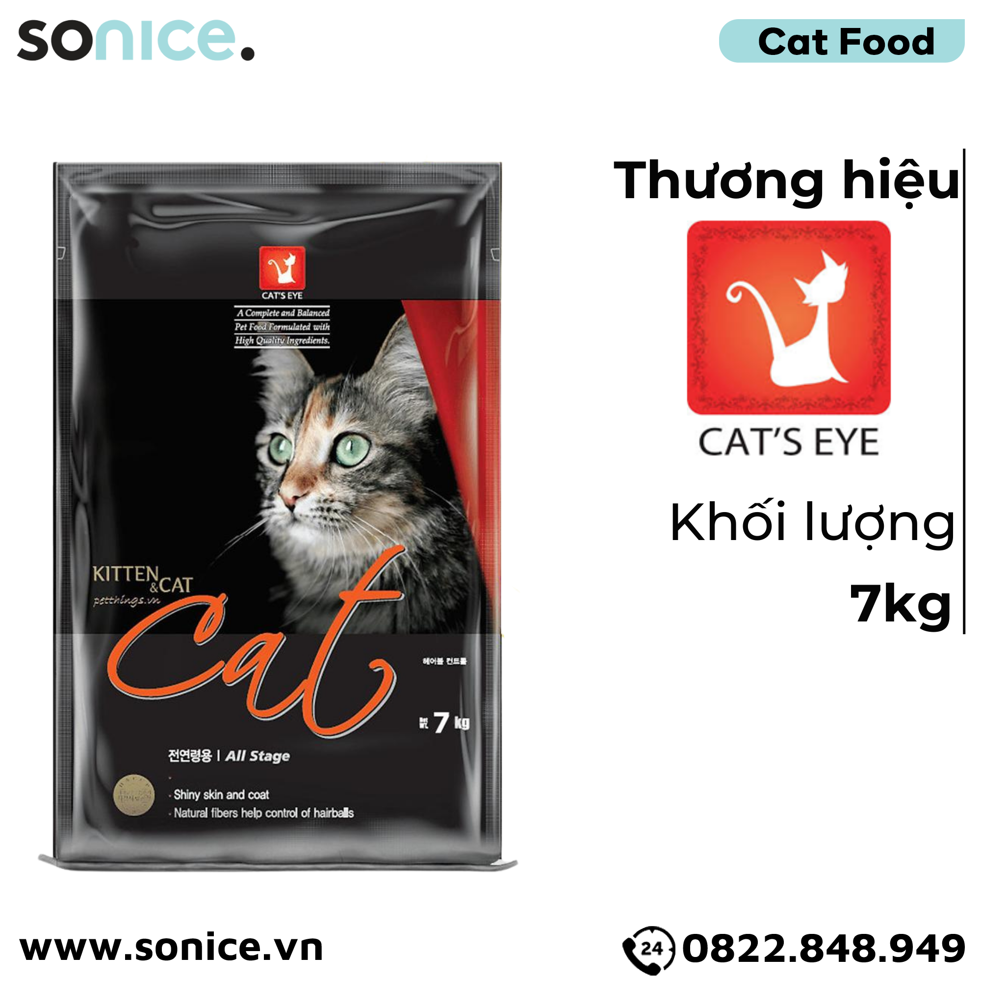 Thức ăn mèo CAT EYE - 7kg SONICE.