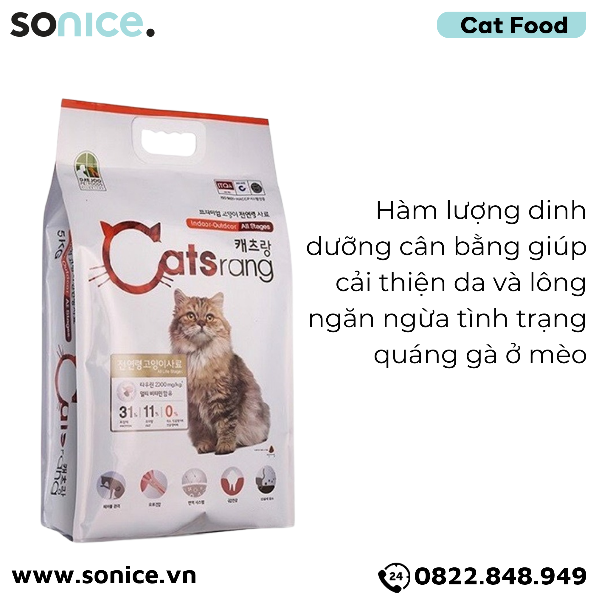 Thức ăn mèo Catsrang 10kg - nhập Hàn Quốc SONICE.
