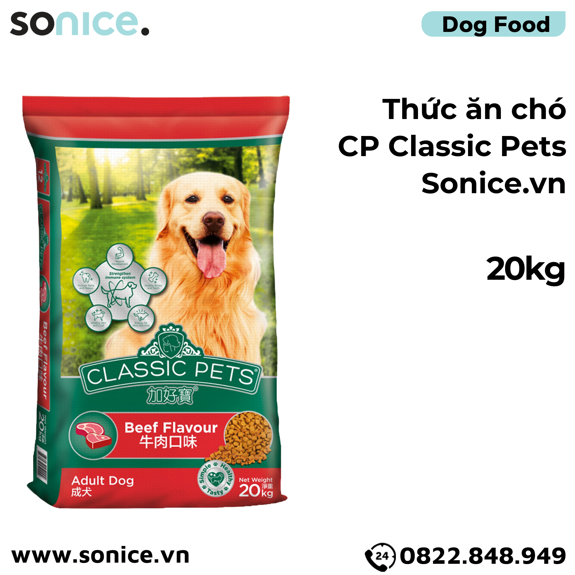 Thức ăn chó CP Classic Pets 20kg - Thái Lan SONICE.