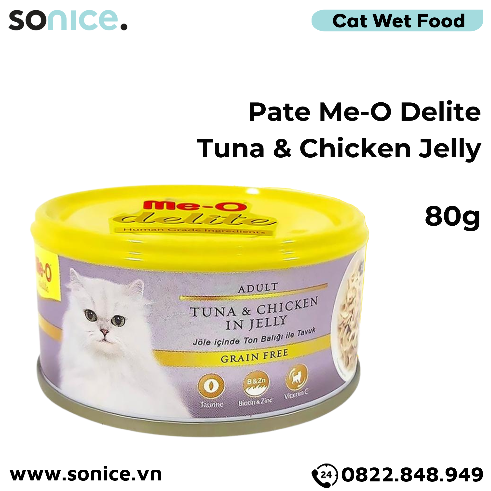 Combo Pate Mèo Me-O Delite Tuna 80g - 24 lon SONICE.