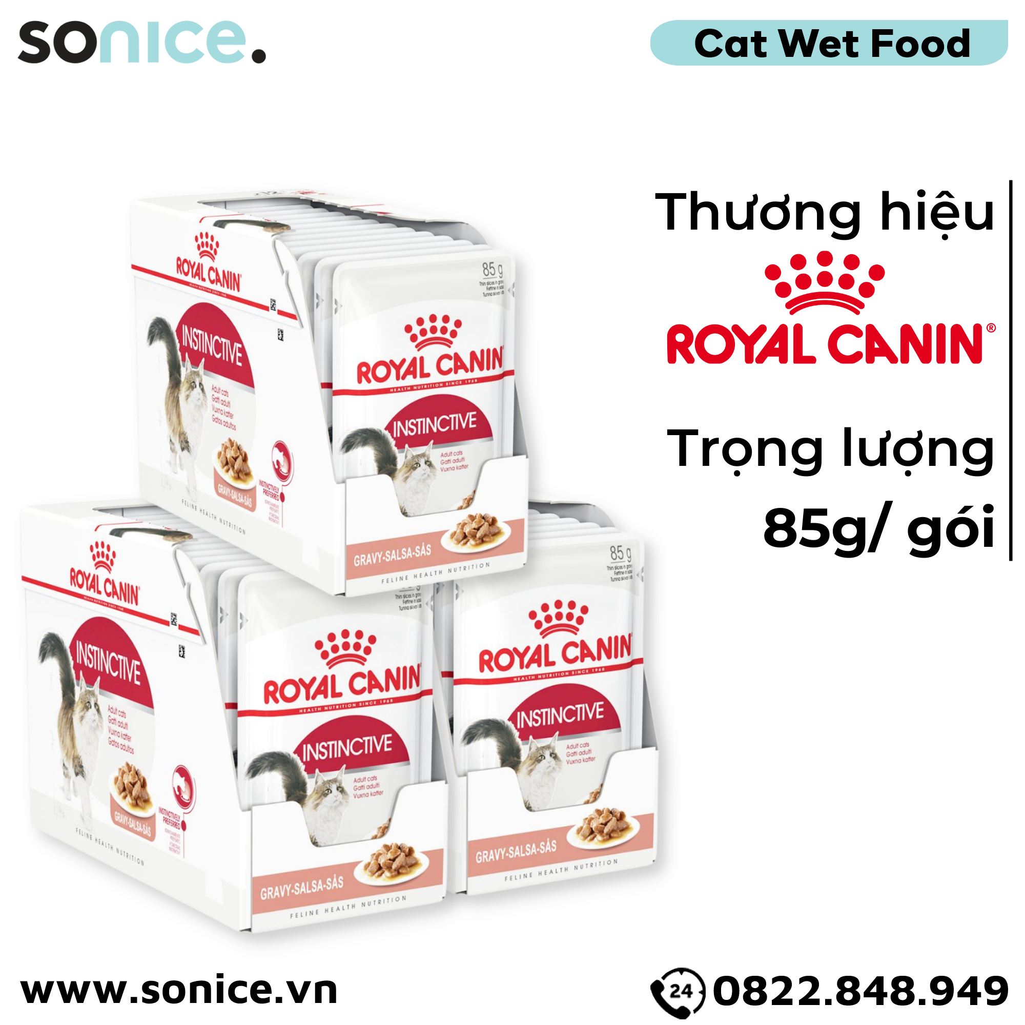  Combo Pate mèo Royal Canin Instinctive Gravy 85g - 36 gói SONICE. 