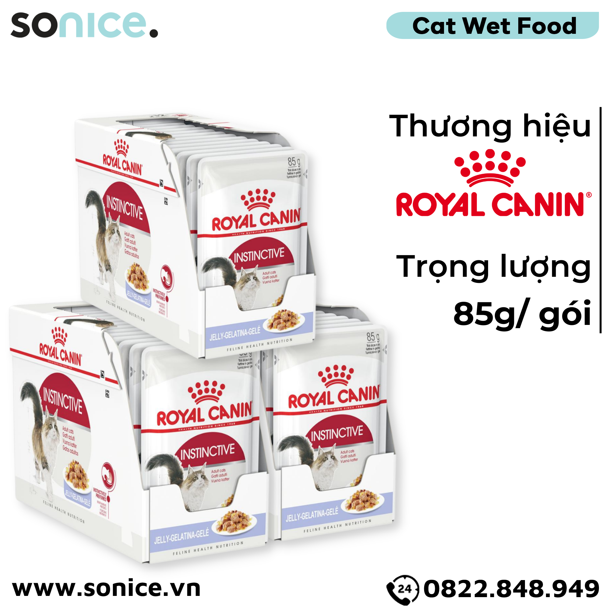  Combo Pate mèo Royal Canin Instinctive Jelly 85g - 36 gói SONICE. 