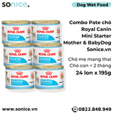  Combo Pate chó Royal Canin Mini Starter Mother & BabyDog 195g - 24 lon - Chó mẹ mang thai & chó con < 2 tháng SONICE. 