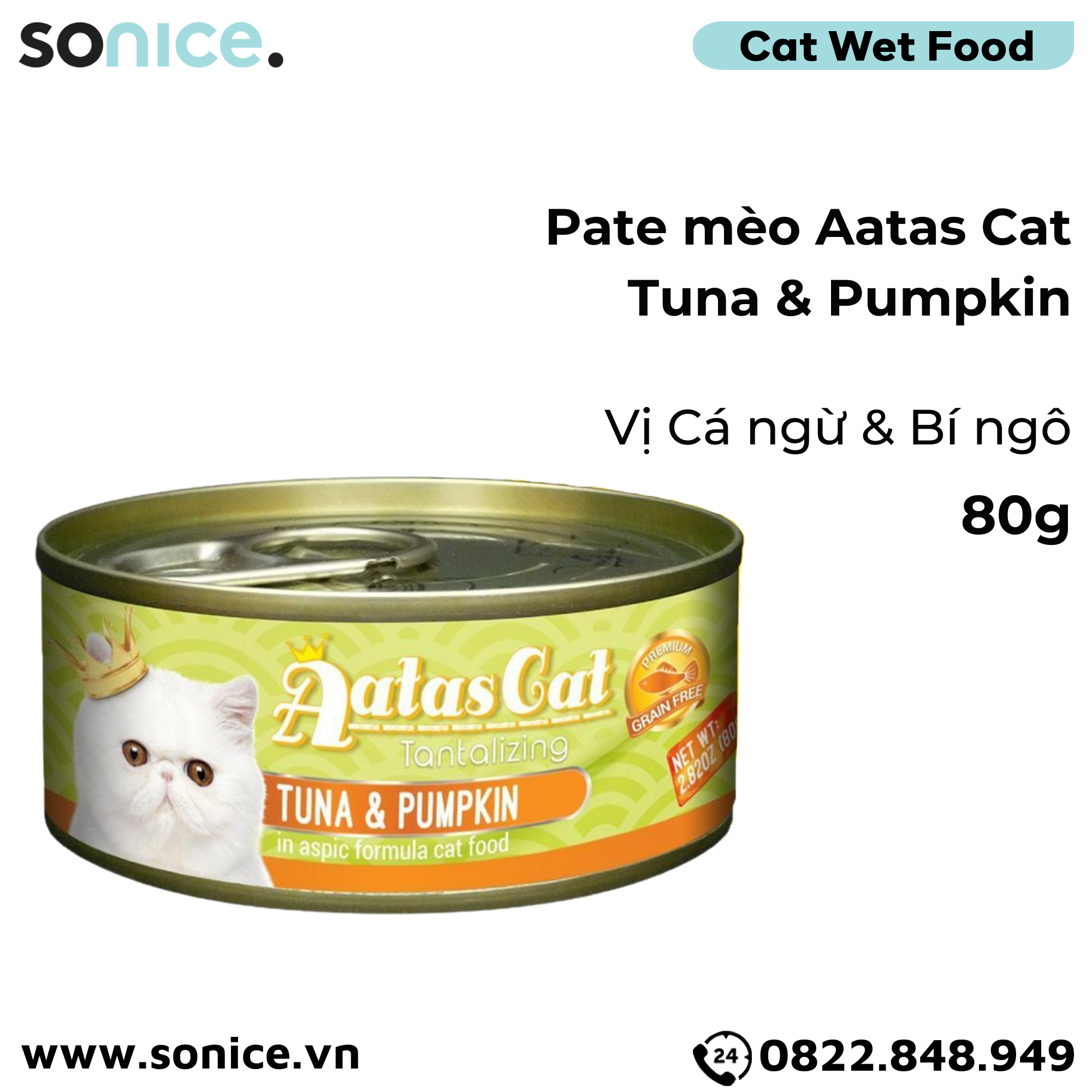 Combo Pate mèo Aatas Cat 80g - 24 lon SONICE.