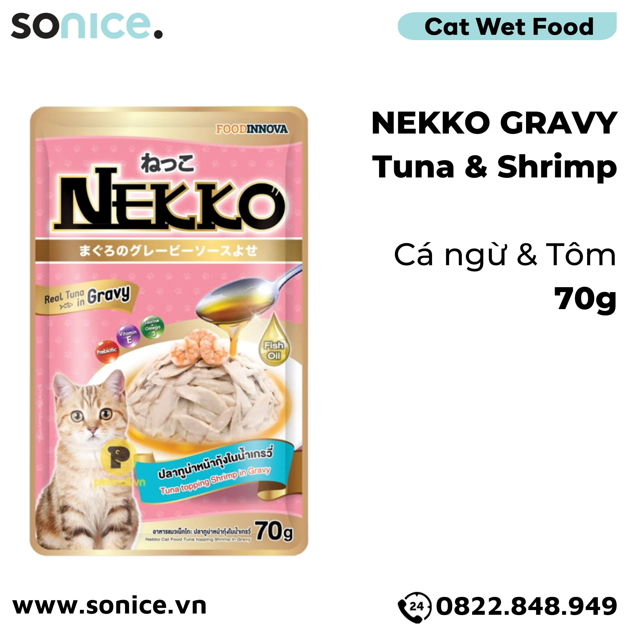 Combo Pate mèo NEKKO Gravy - 48 gói SONICE.