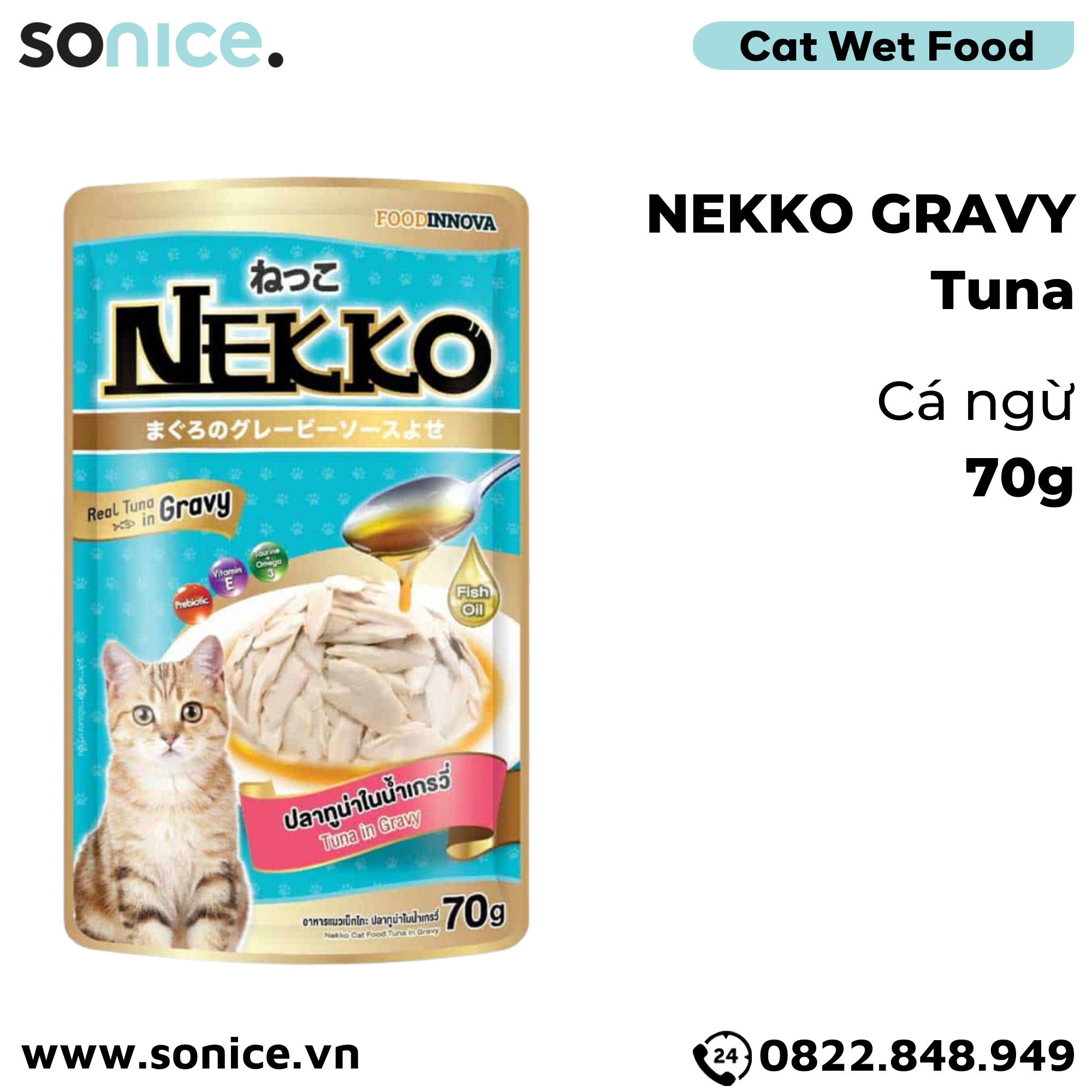 Combo Pate mèo NEKKO Gravy - 48 gói SONICE.