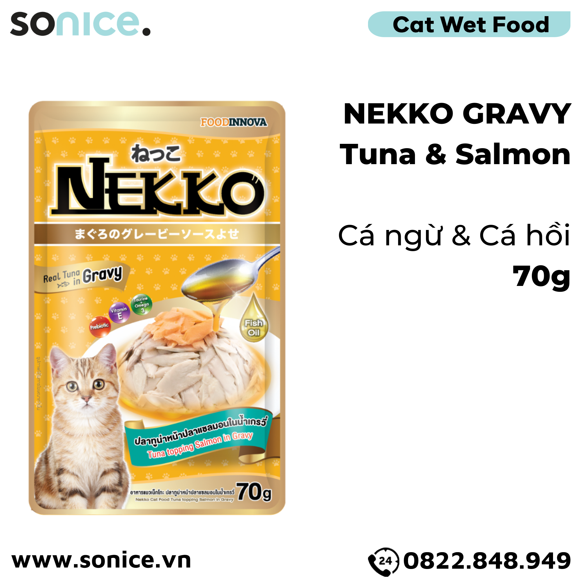 Combo Pate mèo NEKKO Gravy - 48 gói SONICE.