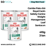  Combo Pate chó Royal Canin Satiety Canine Weight Management Loaf 410g - Hỗ trợ giảm cân Petmall - 3 lon SONICE. 