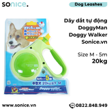  Dây dắt tự động DoggyMan Doggy Walker size M - 20kg | 5m - Xanh lá SONICE. 