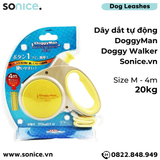  Dây dắt tự động DoggyMan Doggy Walker size M - 20kg | 4m - Màu vàng SONICE. 