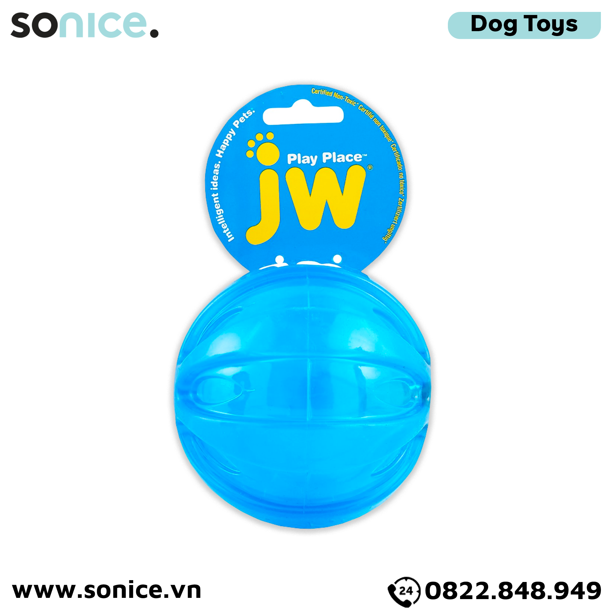 Đồ chơi JW Play Place Squeaky Ball for Dogs Medium Size - Hỗ trợ vận động cho chó SONICE.