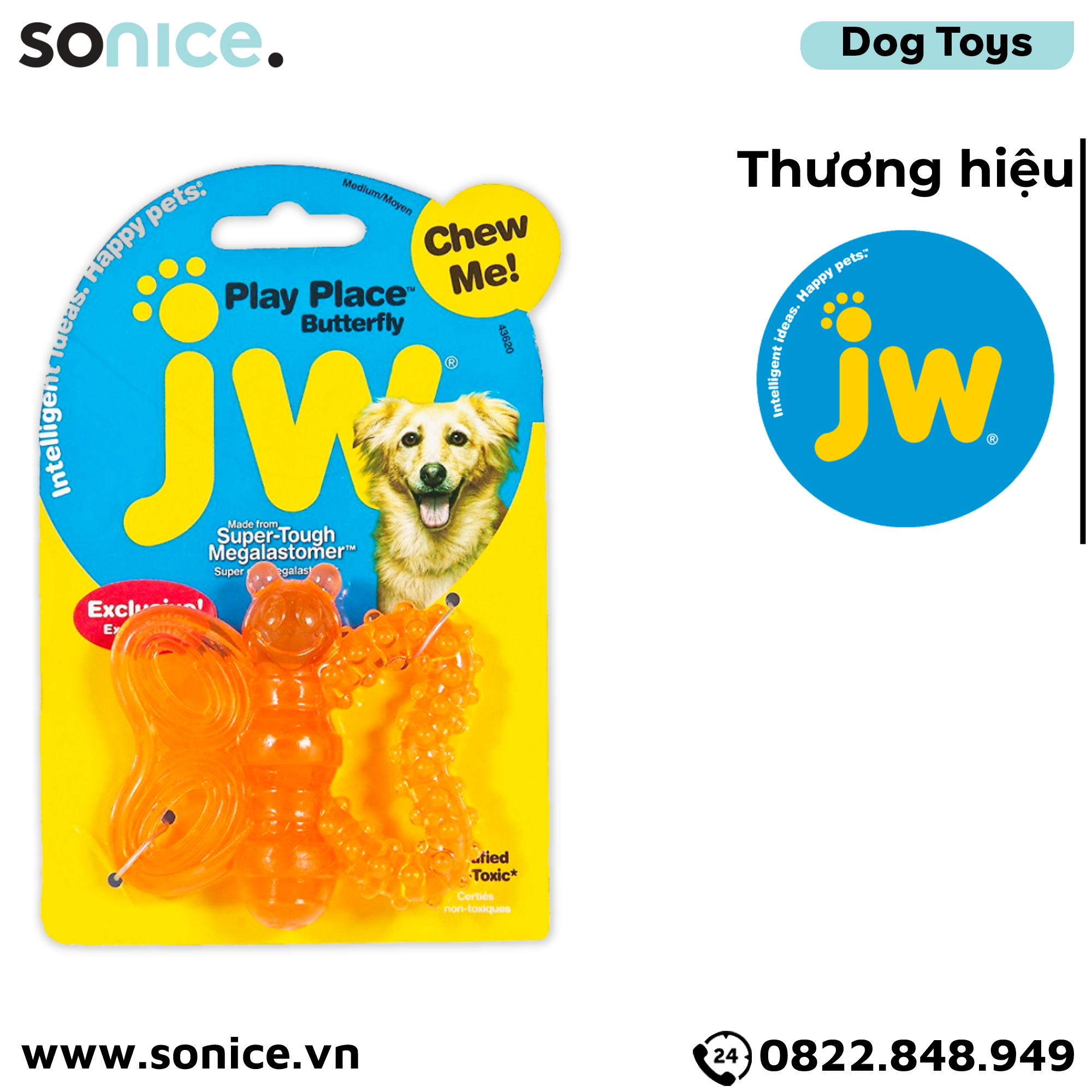 Đồ chơi JW Puppy Butterfly Chew-ee Medium Size - Con bướm SONICE.