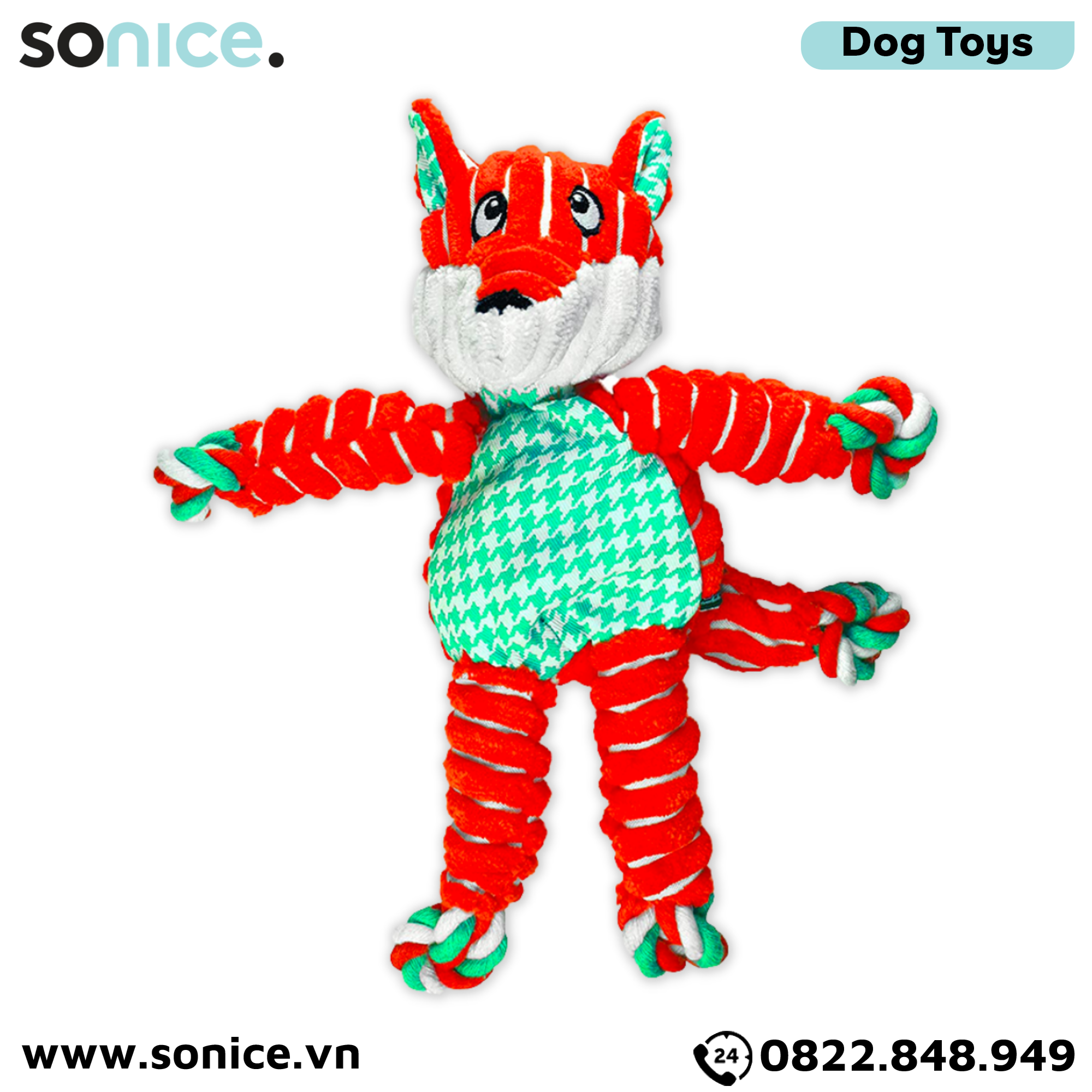 Đồ chơi KONG Floppy Knots Toys - Con cáo dây thừng SONICE.