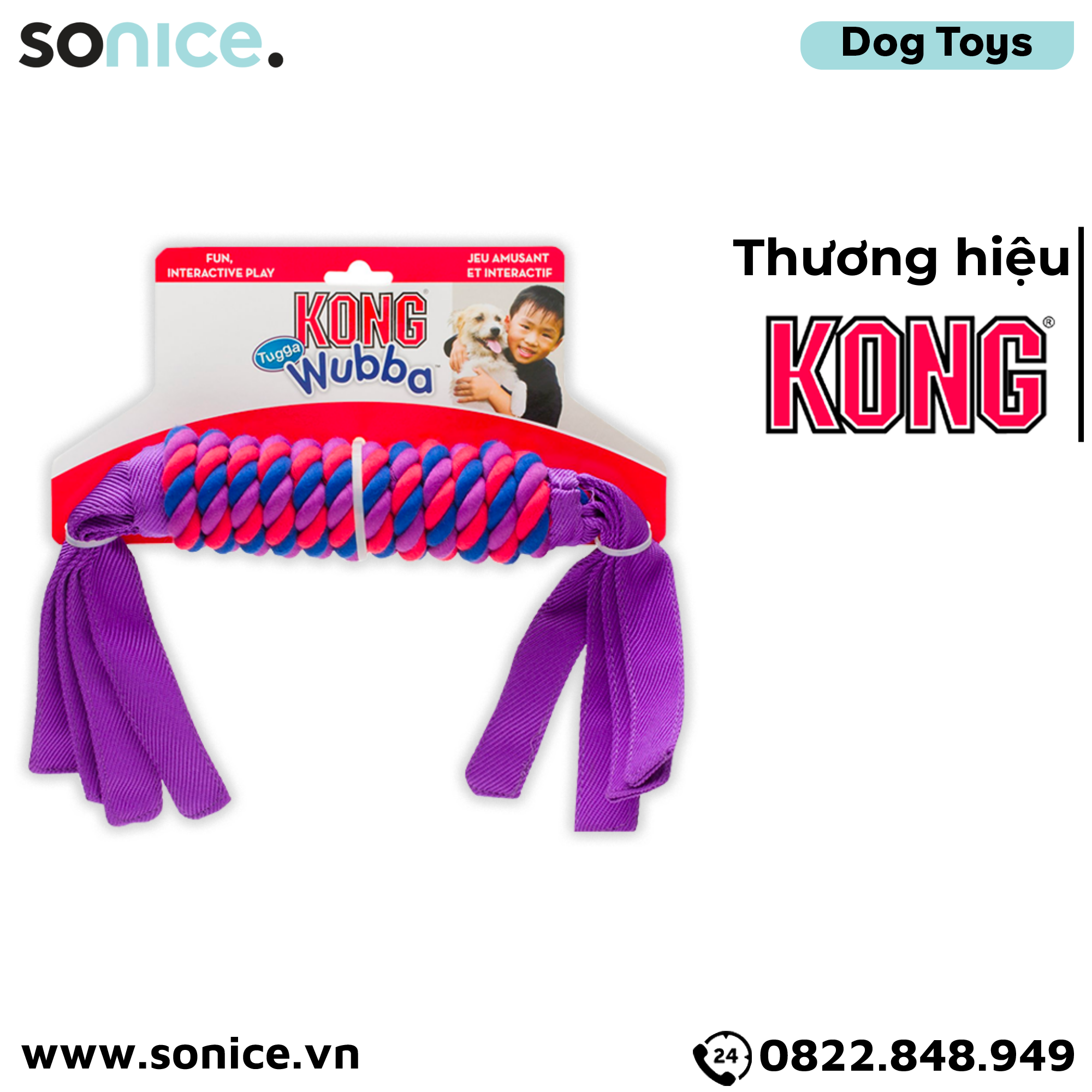 Đồ chơi KONG Tugga Wubba X-Large Size - Hỗ trợ tương tác và sạch răng SONICE.