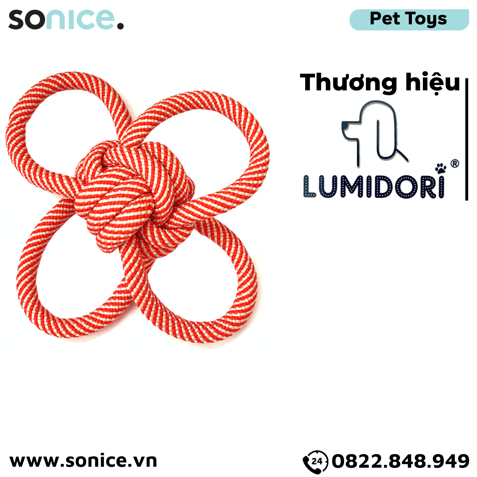 Đồ chơi Lumidori Ball 4 Knot Rope Toys - Banh bốn tai SONICE.