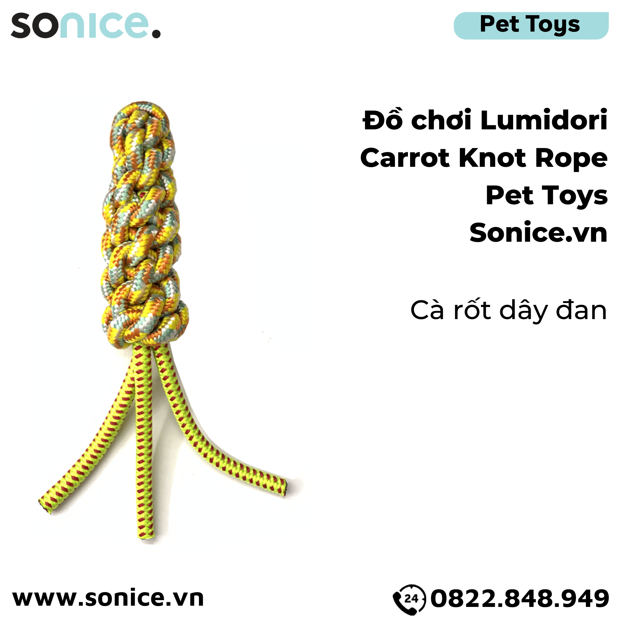 Đồ chơi Lumidori Carrot Knot Rope Toys - Cà rốt dây đan SONICE.