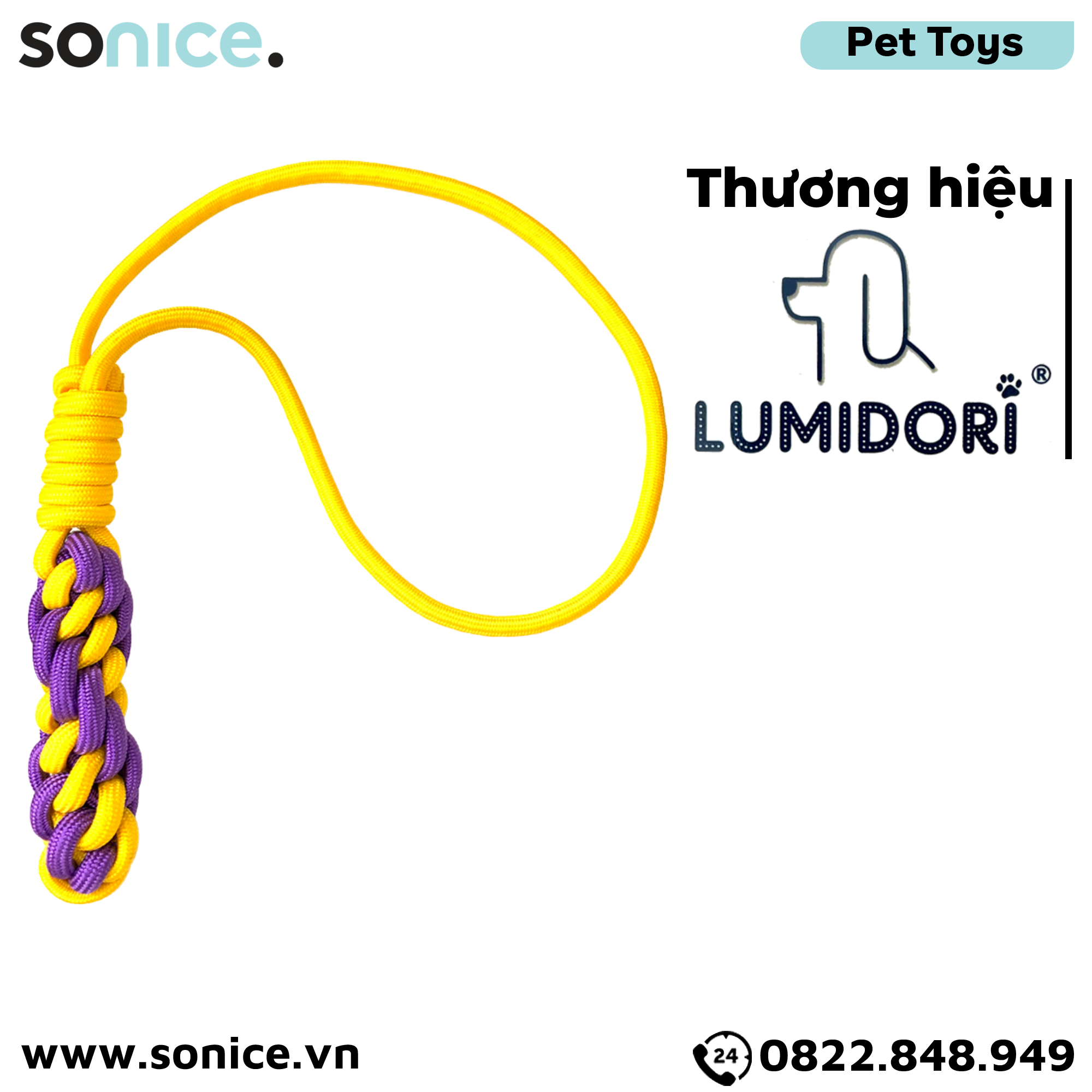 Đồ chơi Lumidori Handle Knot Rope Toys - Hình trụ có dây rút giữa SONICE.