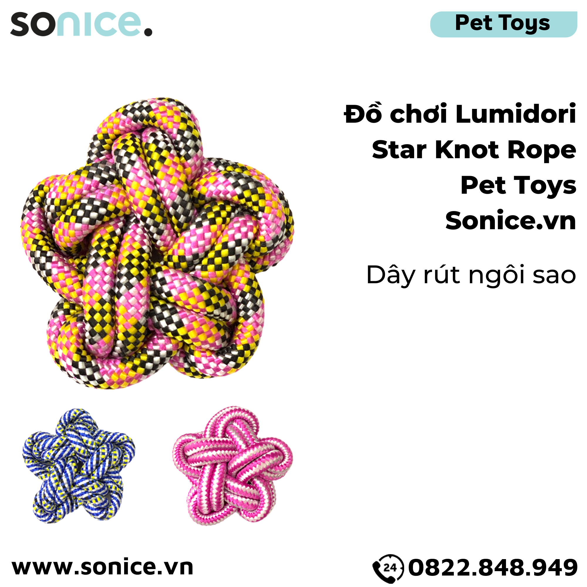 Đồ chơi Lumidori Star Knot Rope Toys - Dây rút ngôi sao SONICE.