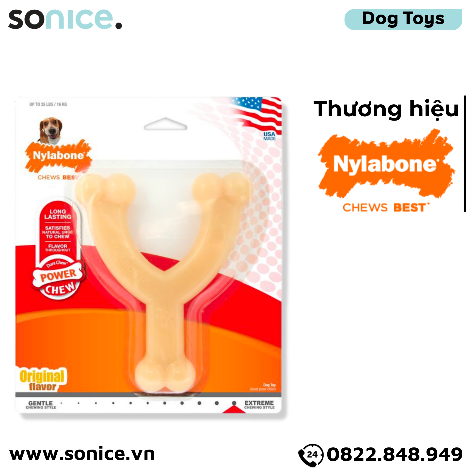 Đồ chơi Nylabone Power Chew Original Flavor Toys Medium Size - Vị nguyên bản, cho chó < 16kg SONICE.