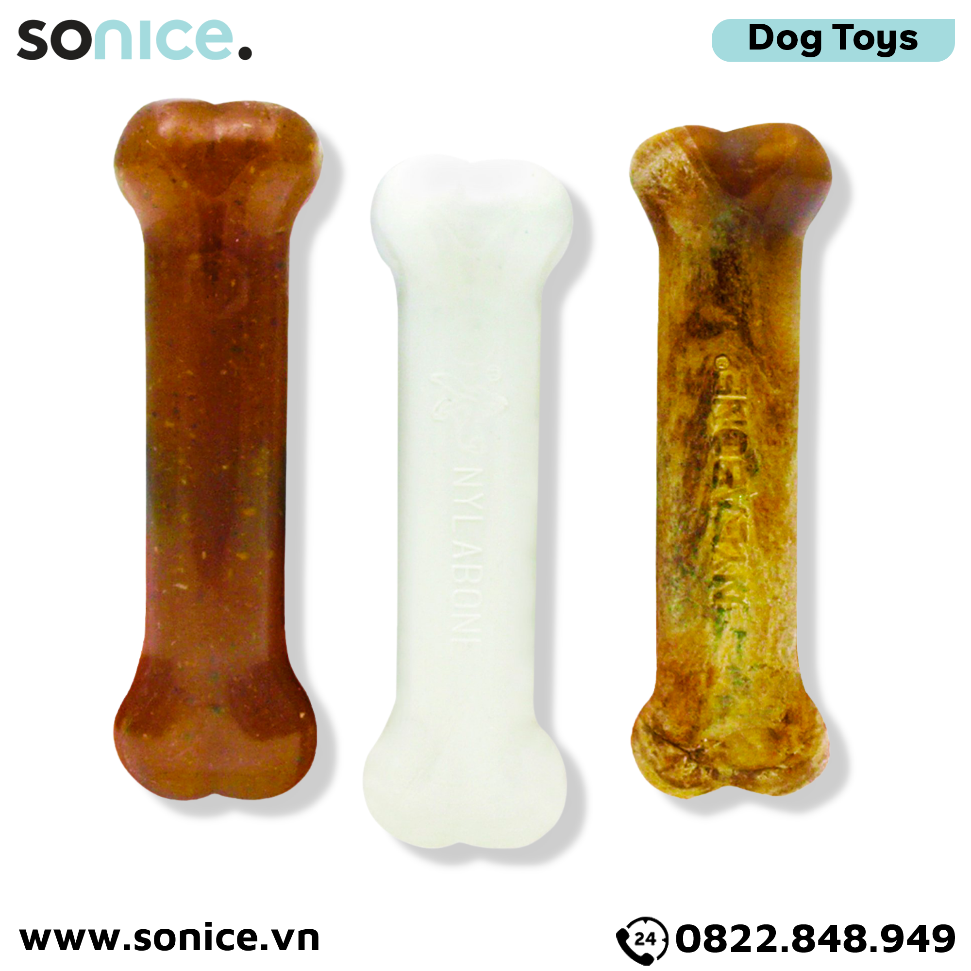 Đồ chơi Nylabone Puppy Chew Starter Kit Chicken Flavor Toys - vị Gà, dành cho chó nhỏ trong giai đoạn phát triển SONICE.