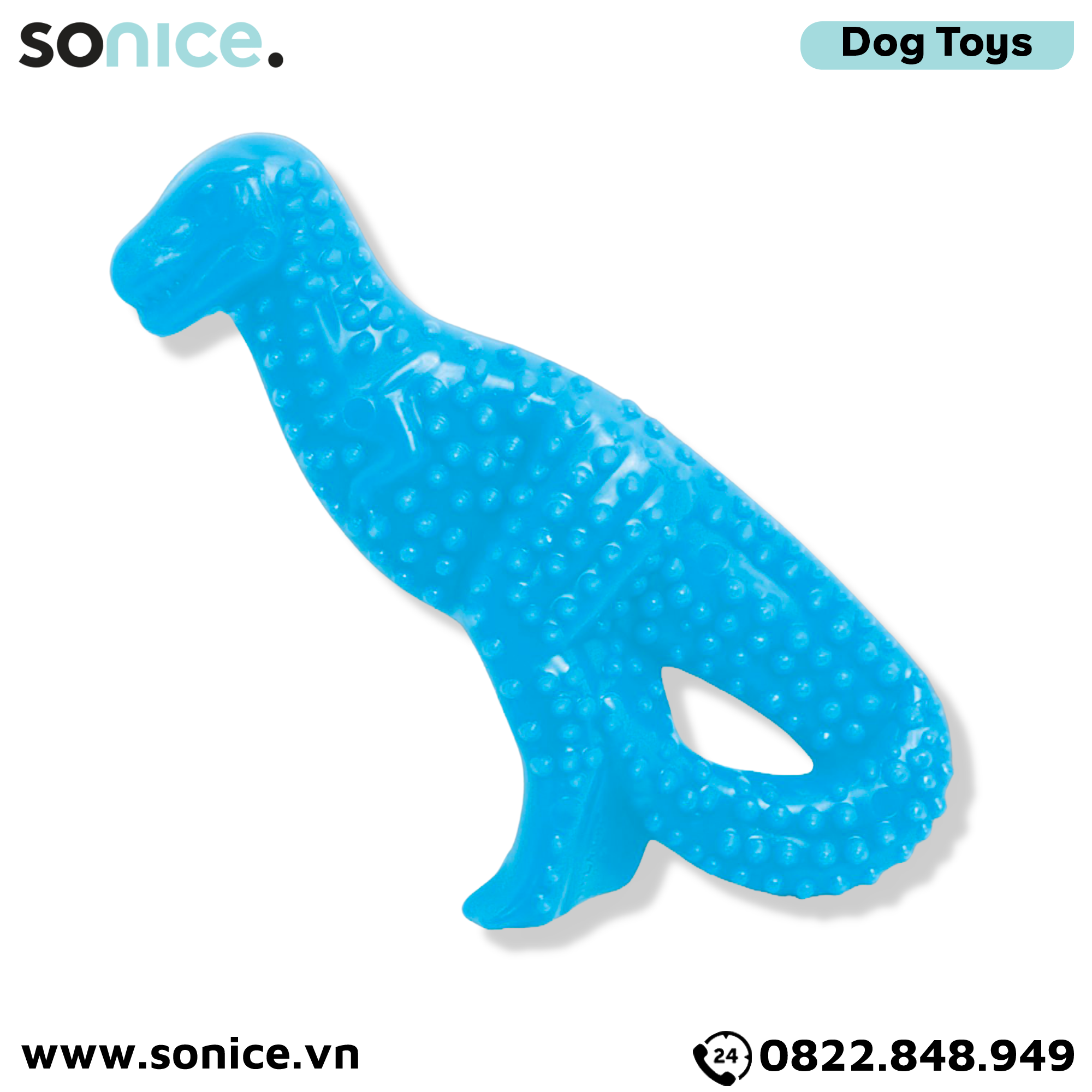 Đồ chơi Nylabone Teething Puppy Chew Toys - Con khủng long massage nướu, vệ sinh răng SONICE.
