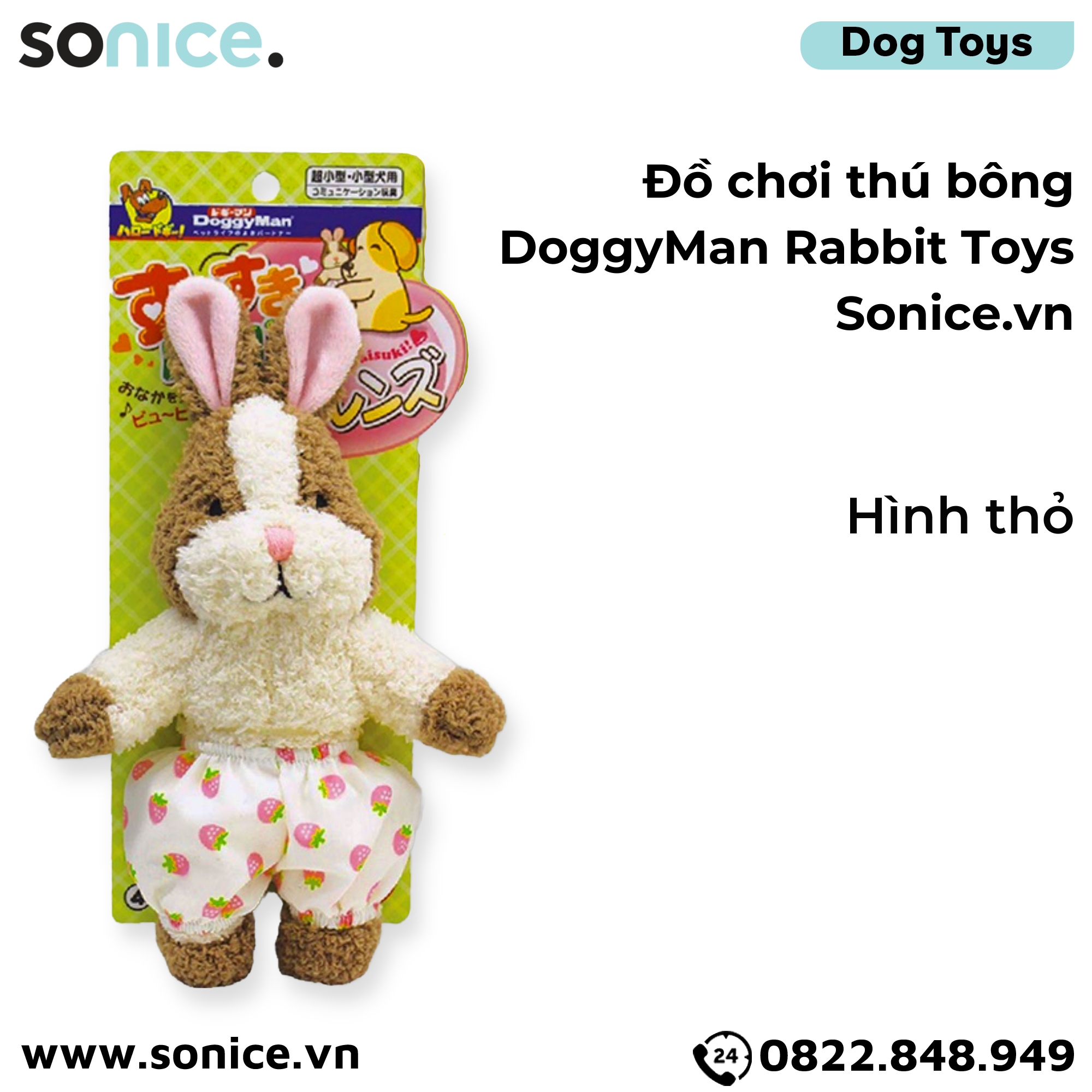 Đồ chơi thú bông Thỏ DoggyMan Rabbit Toys SONICE.