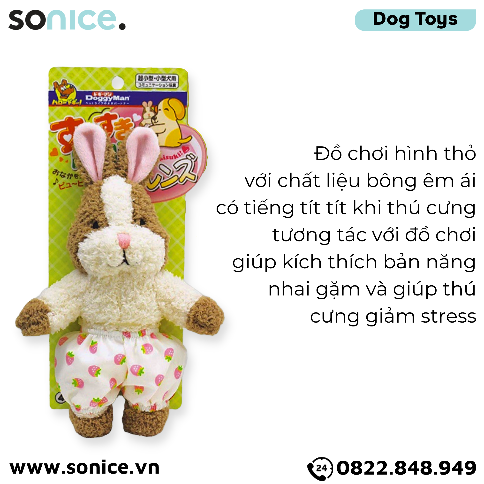 Đồ chơi thú bông Thỏ DoggyMan Rabbit Toys SONICE.