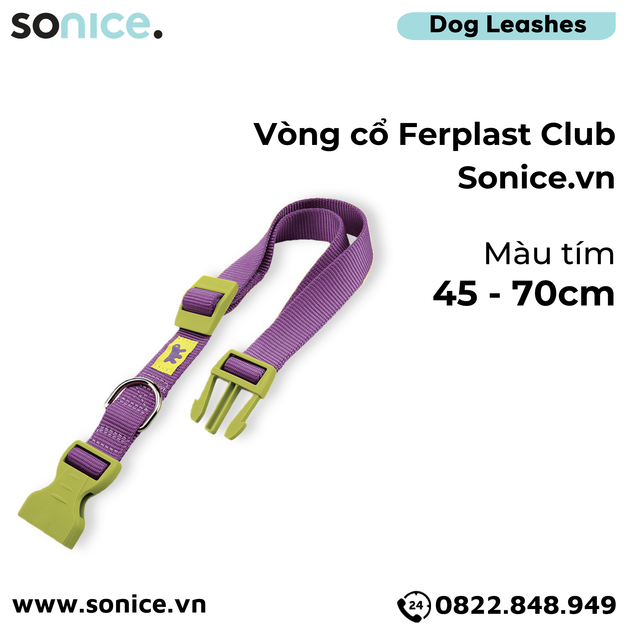  Vòng cổ Ferplast Club 45-70cm - Size 30kg SONICE. 