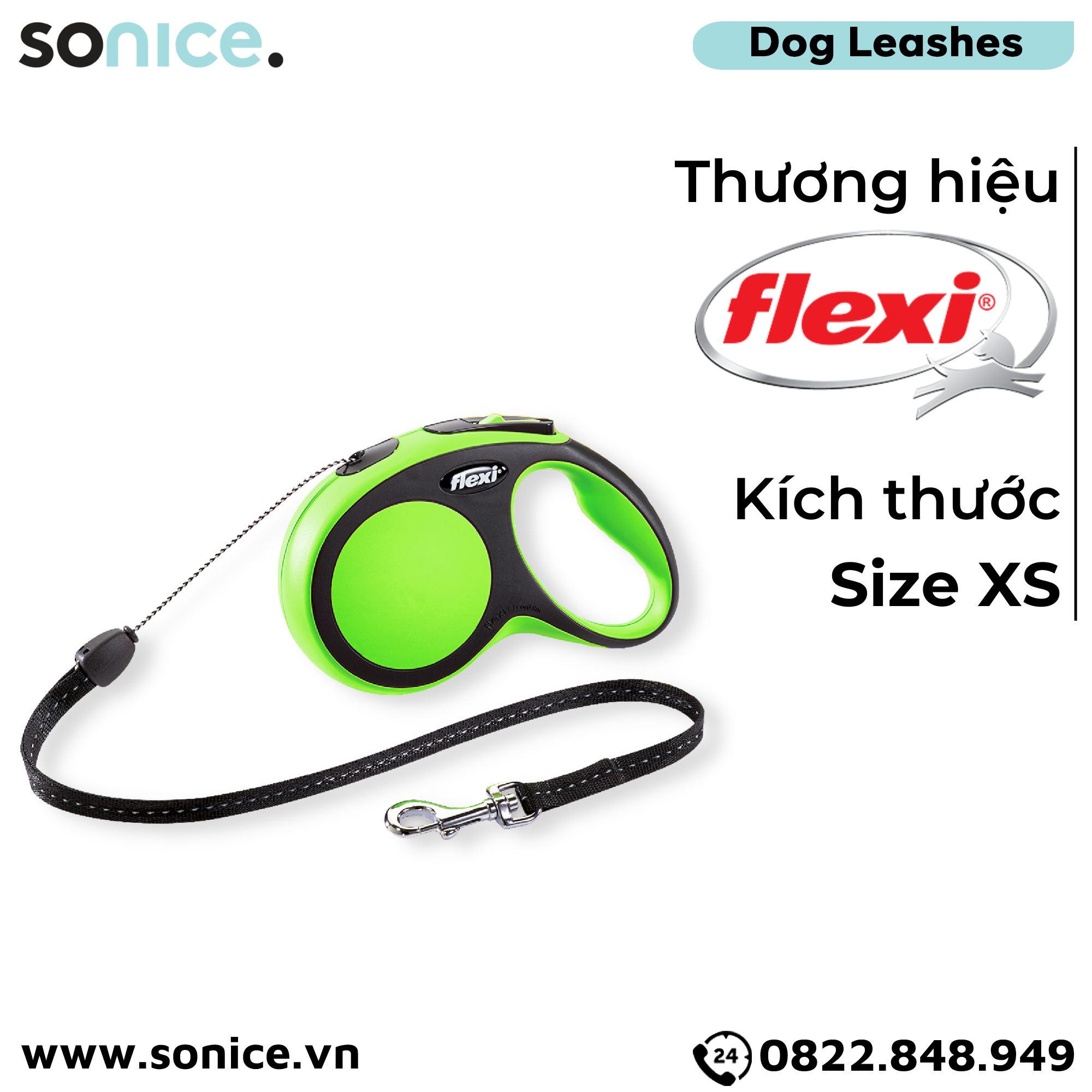 Dây dắt tự động FLEXI New Comfort XS - Dây tròn 3m, < 8kg SONICE.