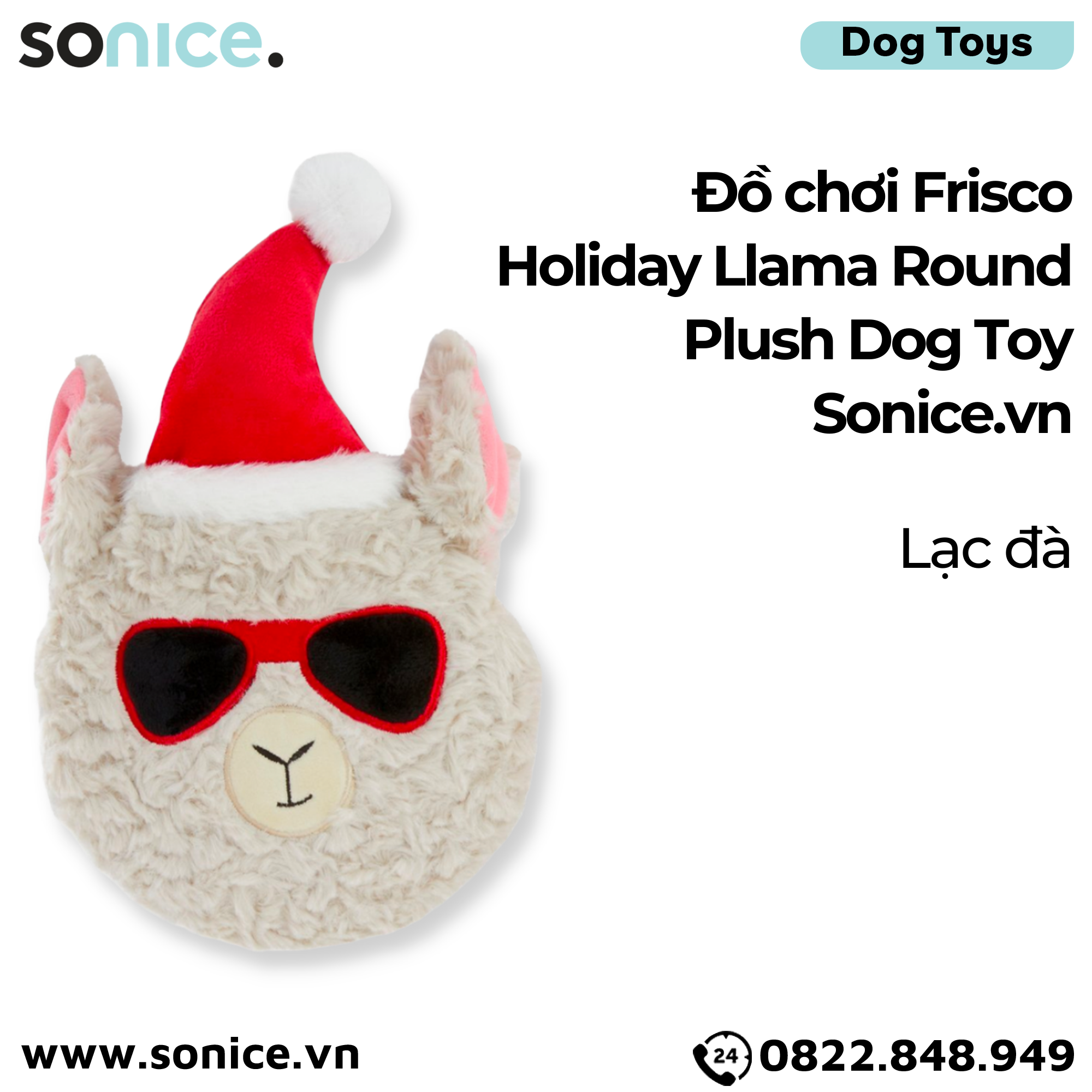 Đồ chơi Frisco Holiday Llama Round Plush Dog Toy - Lạc đà SONICE.