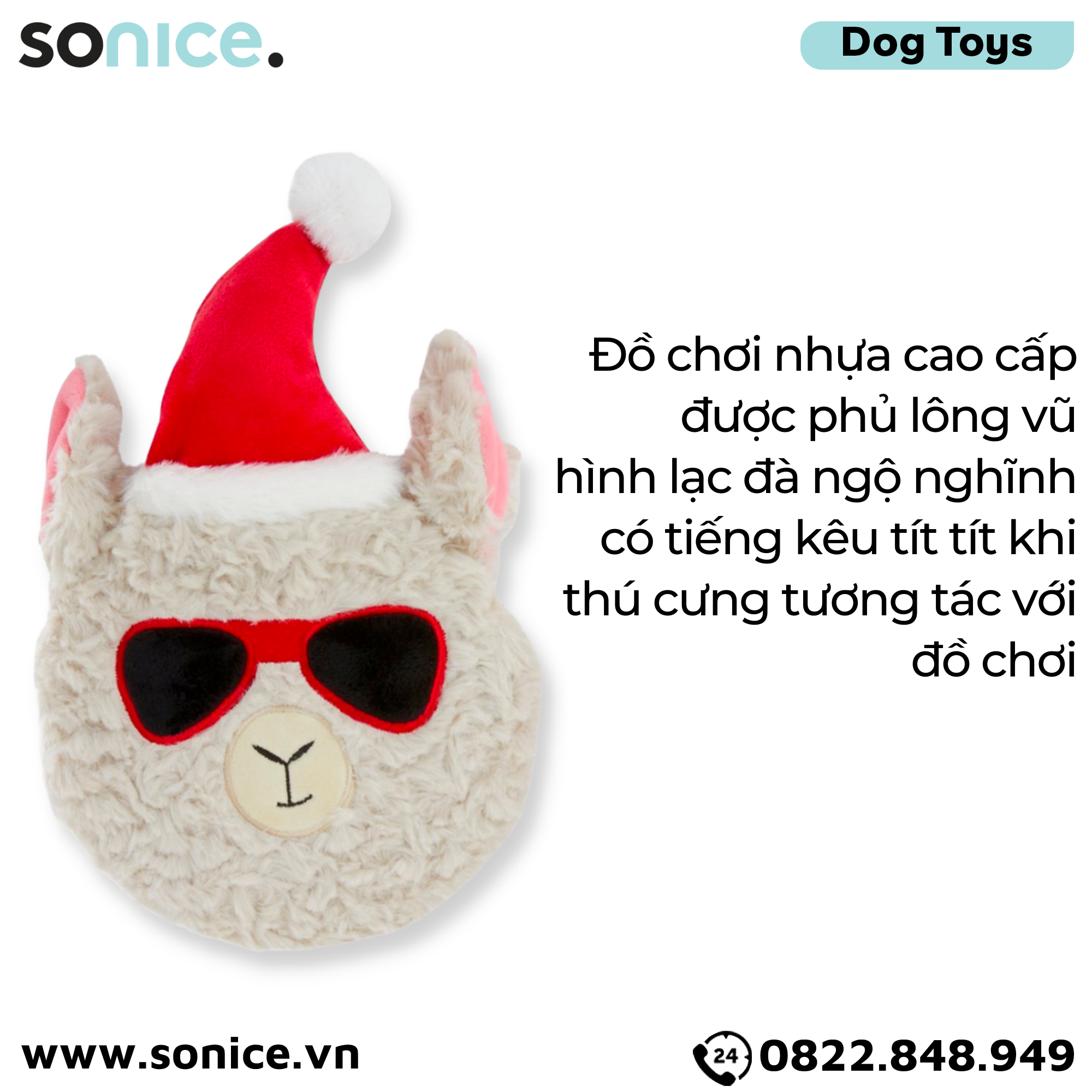  Đồ chơi Frisco Holiday Llama Round Plush Dog Toy - Lạc đà SONICE. 