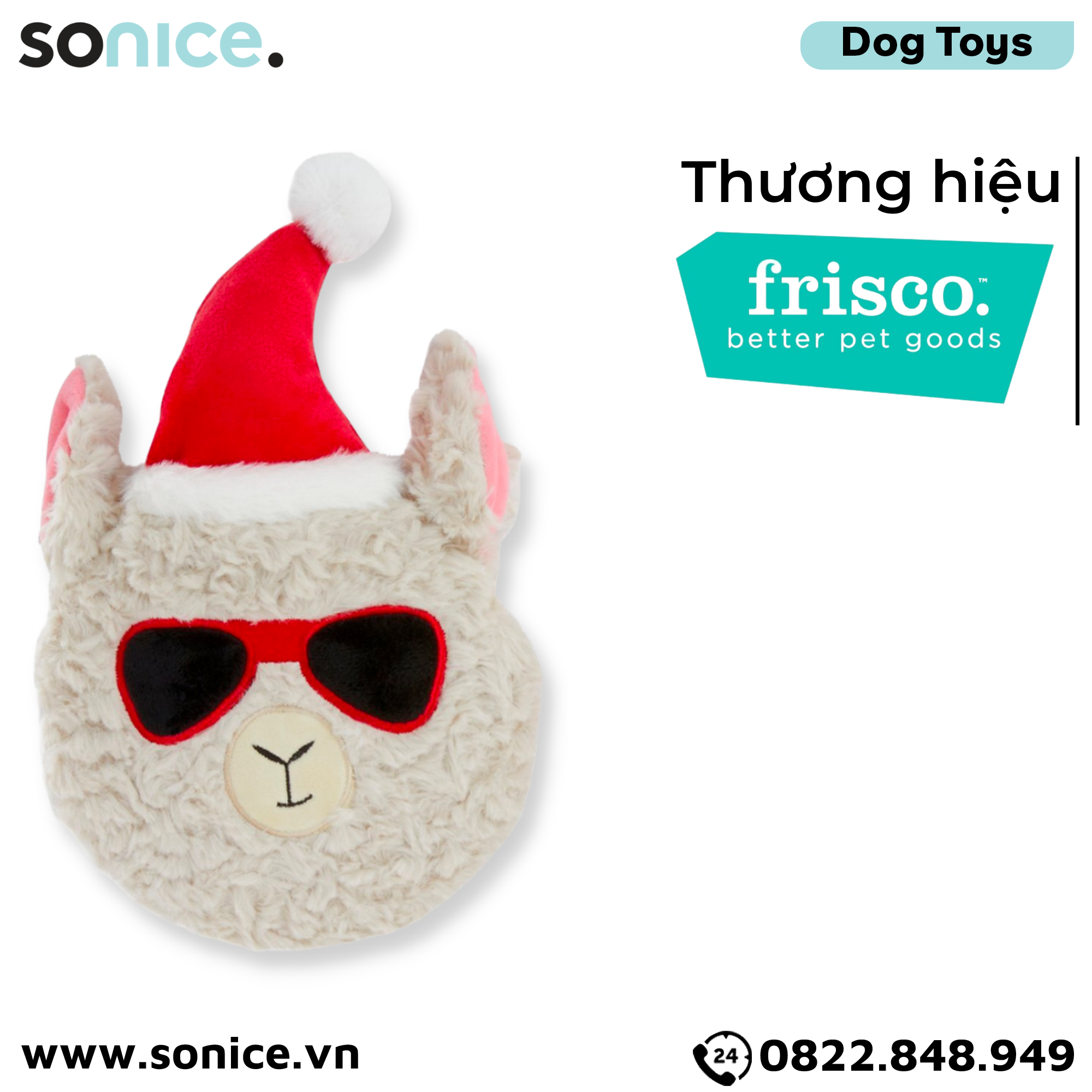  Đồ chơi Frisco Holiday Llama Round Plush Dog Toy - Lạc đà SONICE. 