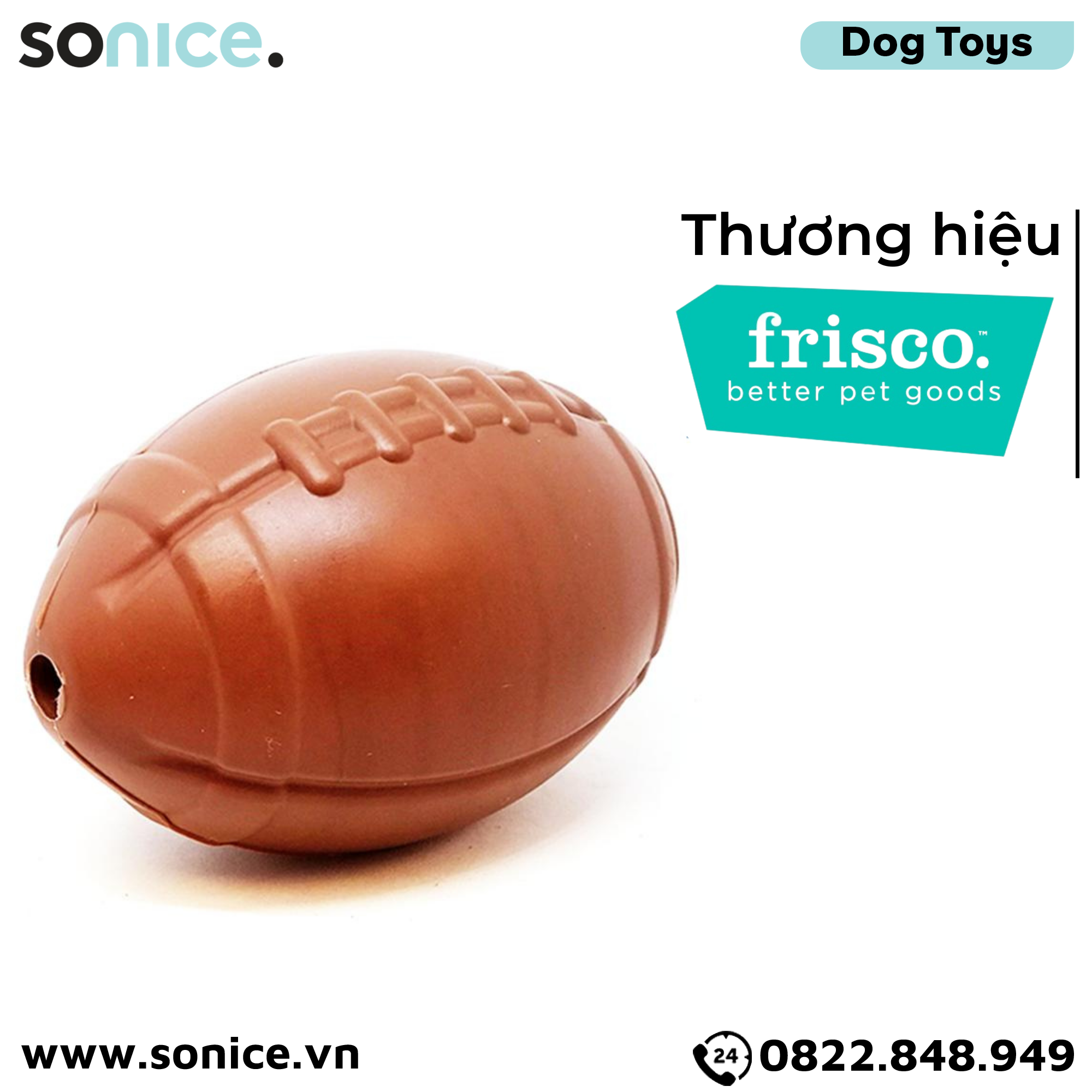 Đồ chơi Frisco Rubber Football Treat Dispenser Medium - Bóng bầu dục SONICE.