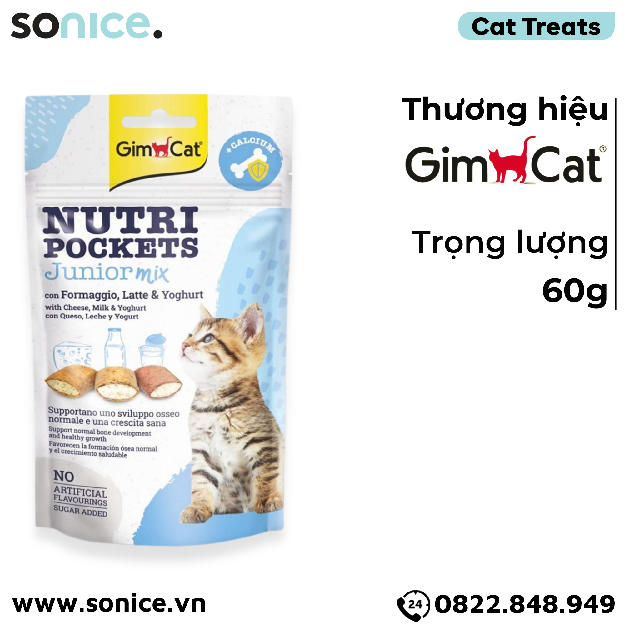 Treats Gimcat Nutri Pockets Junior Mix 60g - cho mèo con SONICE.