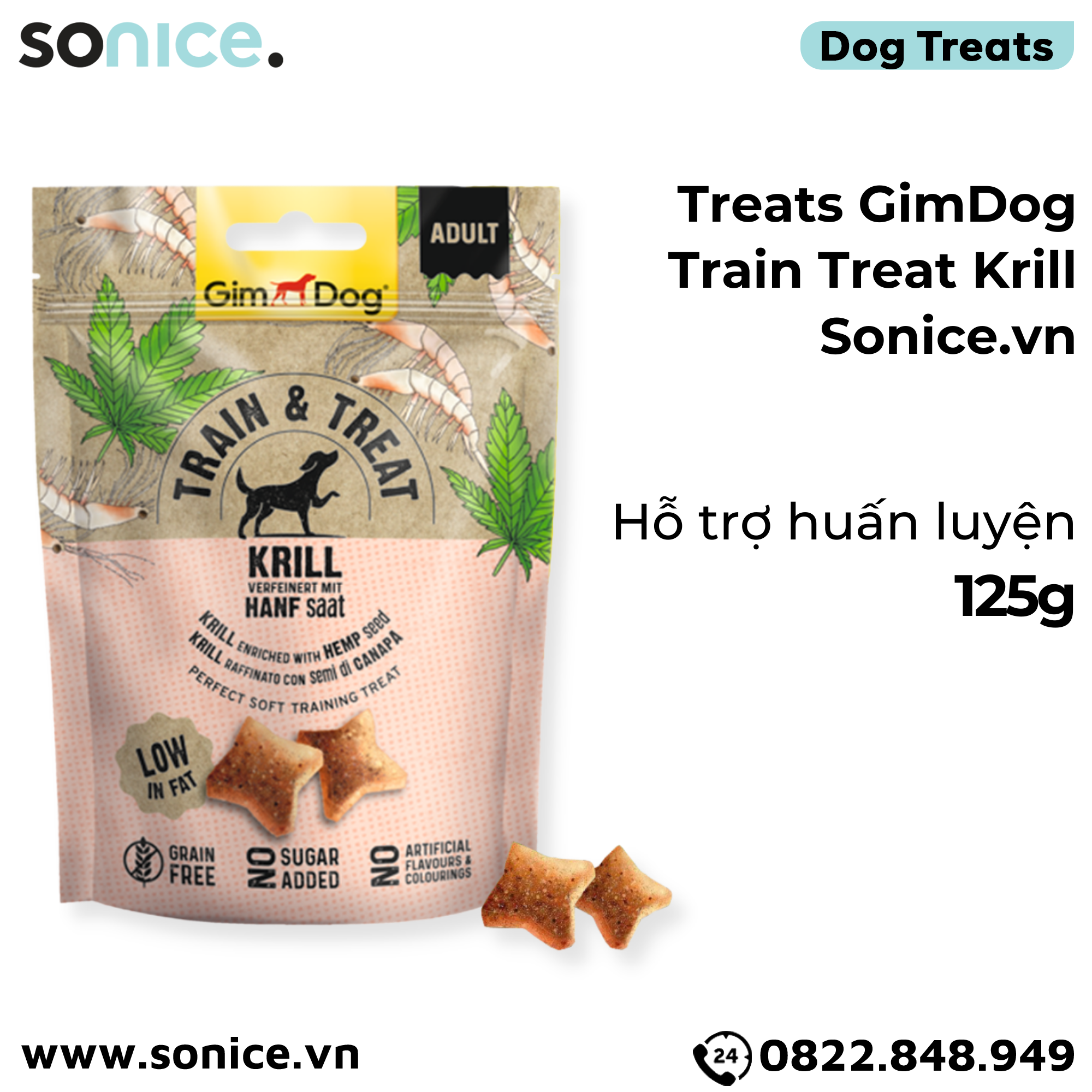 Treats GimDog Train Treat Krill 125g - Hỗ trợ huấn luyện SONICE.