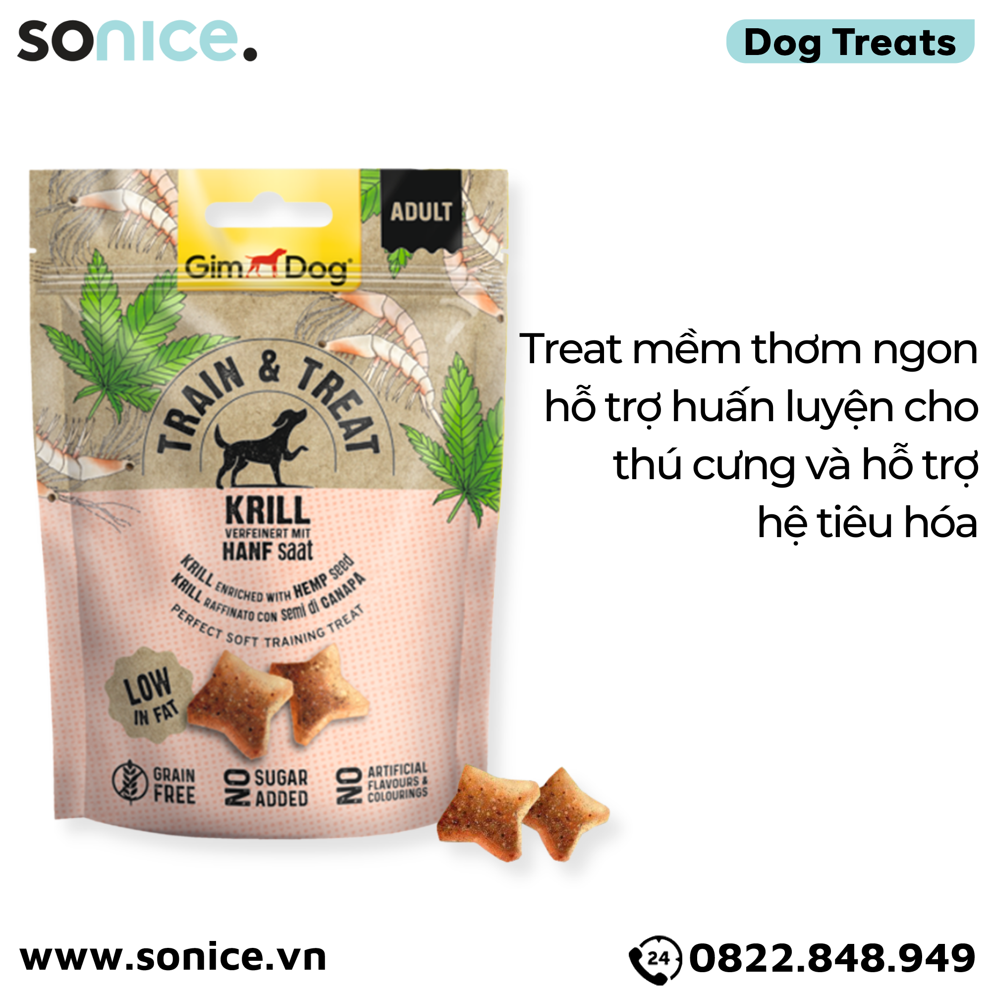 Treats GimDog Train Treat Krill 125g - Hỗ trợ huấn luyện SONICE.