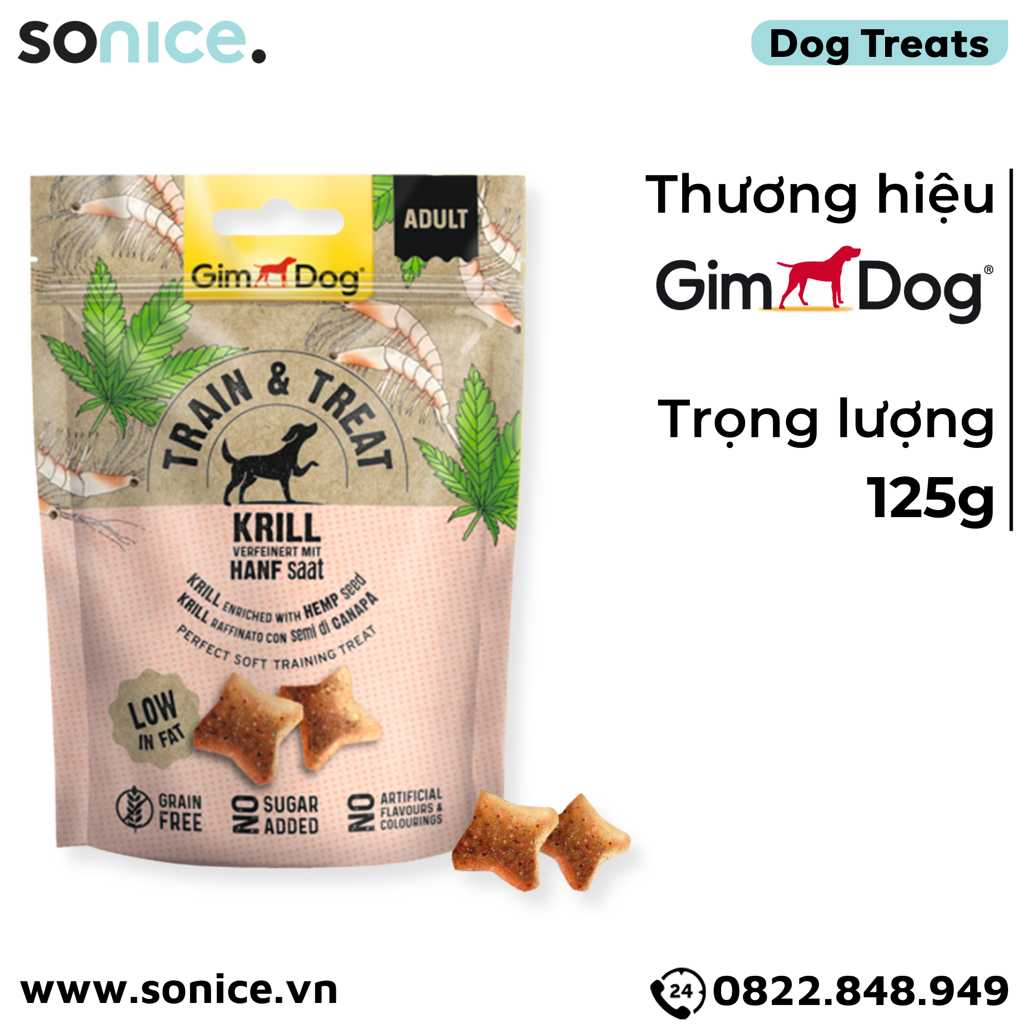 Treats GimDog Train Treat Krill 125g - Hỗ trợ huấn luyện SONICE.