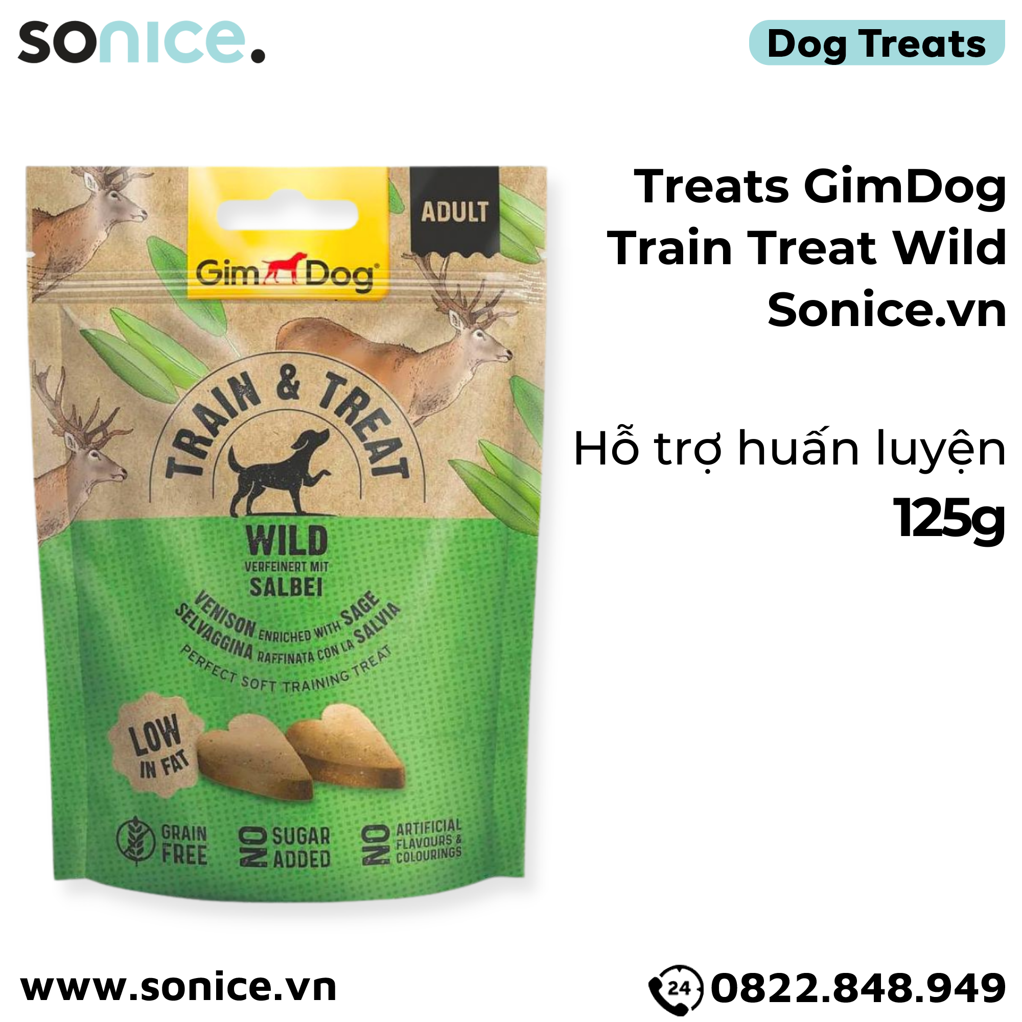 Treats GimDog Train Treat Wild 125g - Hỗ trợ huấn luyện SONICE.