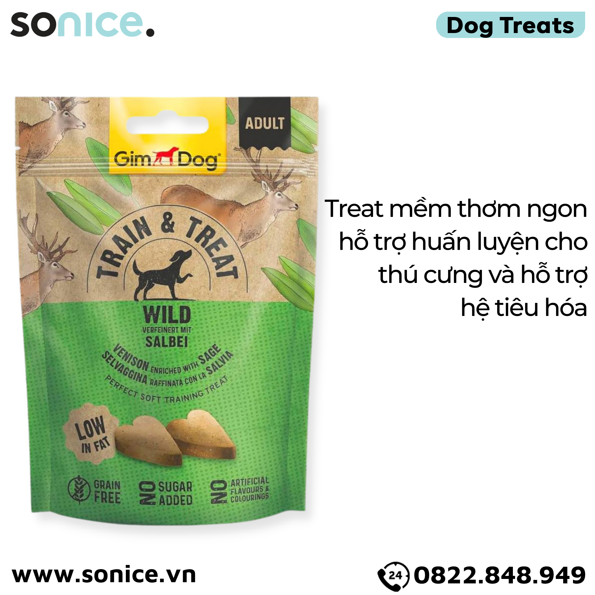Treats GimDog Train Treat Wild 125g - Hỗ trợ huấn luyện SONICE.