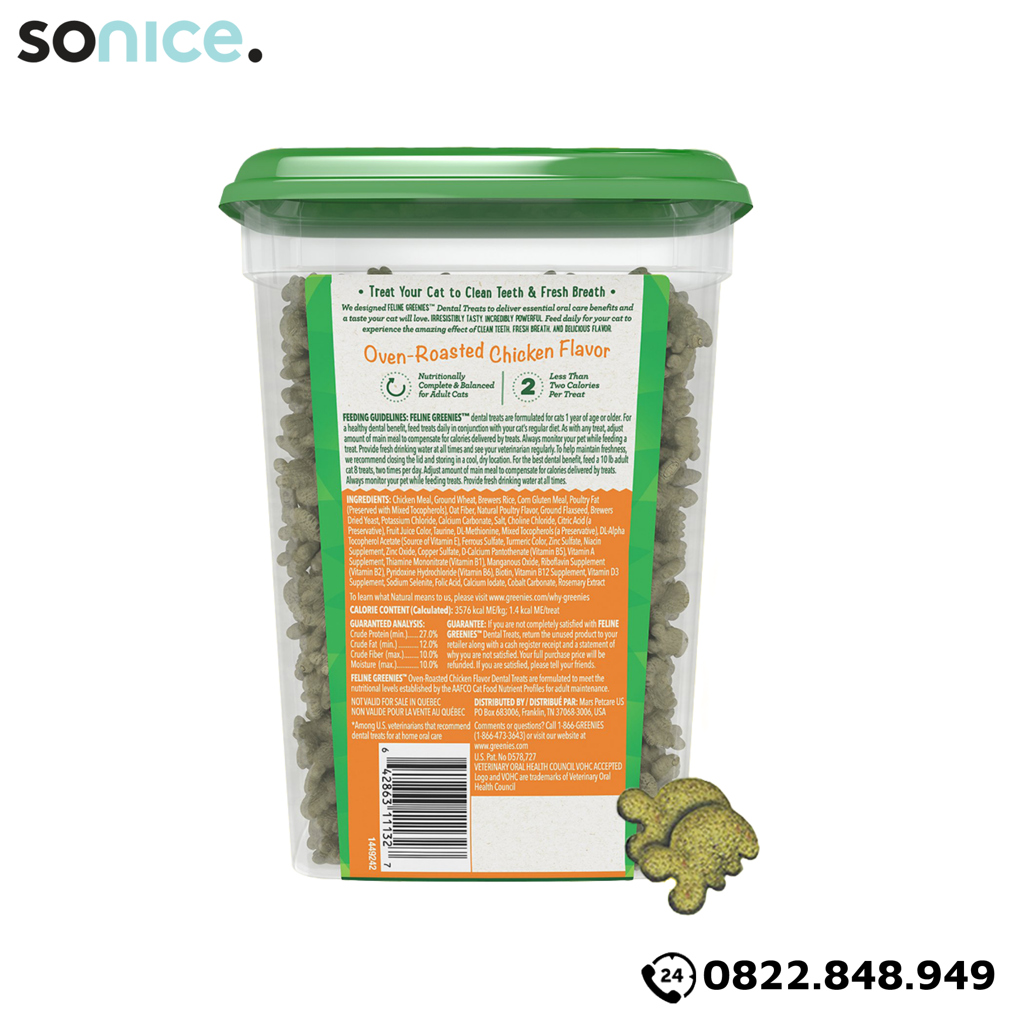Treat mèo Greenies Oven-Roasted Chicken 277g - vị gà nướng cat treats SONICE.