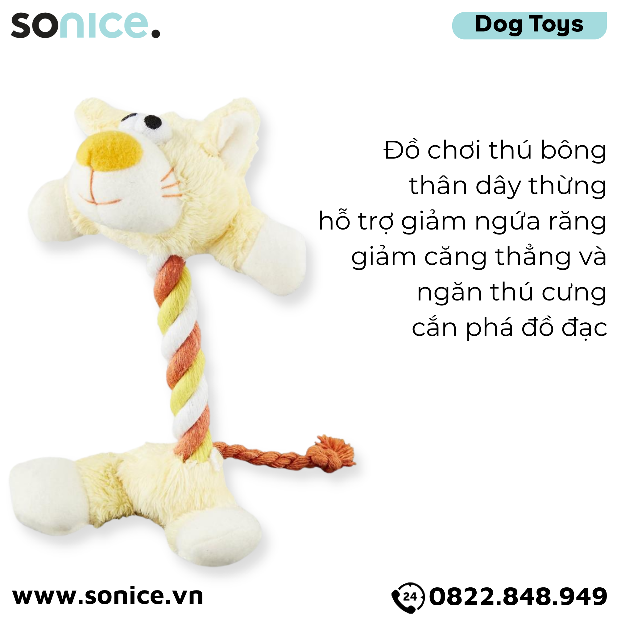Đồ chơi Hartz Tiny Dog Heads'N Tails Squeaky Plush Toys - Thú bông dây thừng SONICE.