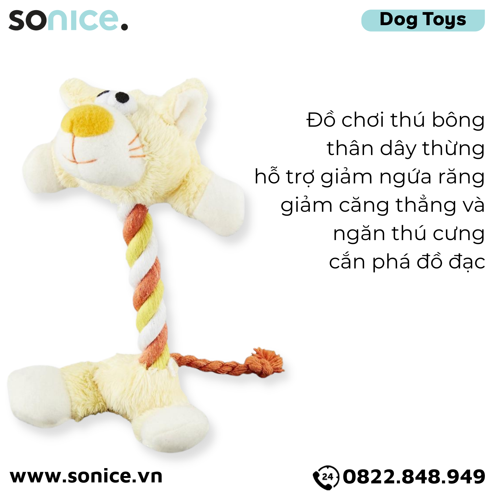  Đồ chơi Hartz Tiny Dog Heads'N Tails Squeaky Plush Toys - Thú bông dây thừng SONICE. 