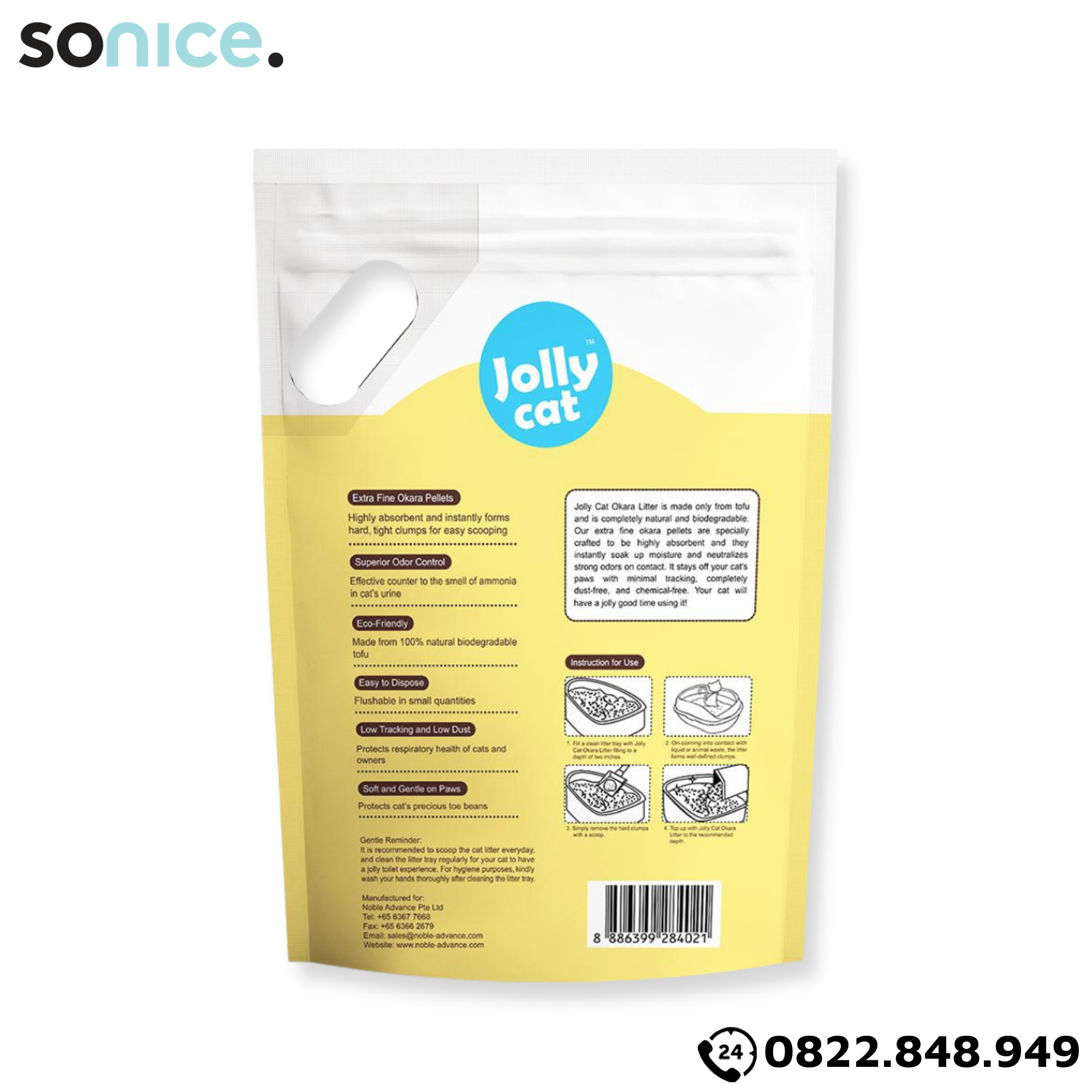  Cát vệ sinh Premium Tofu Jolly Cat Litter Corn 18L - Làm từ đậu nành soya hương bắp SONICE. 