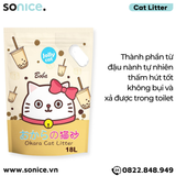  Cát vệ sinh Premium Tofu Jolly Cat Litter Boba 18L - Làm từ đậu nành soya hương trà sữa SONICE. 