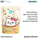  Cát vệ sinh Premium Tofu Jolly Cat Litter Boba 6L - Làm từ đậu nành soya hương trà sữa SONICE. 